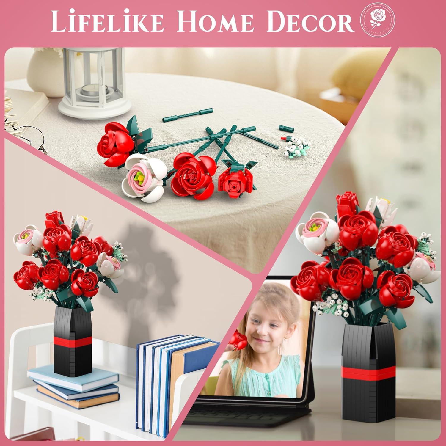 Set de Construcción Ramo de Rosas MONOFUN 841 Piezas DIY