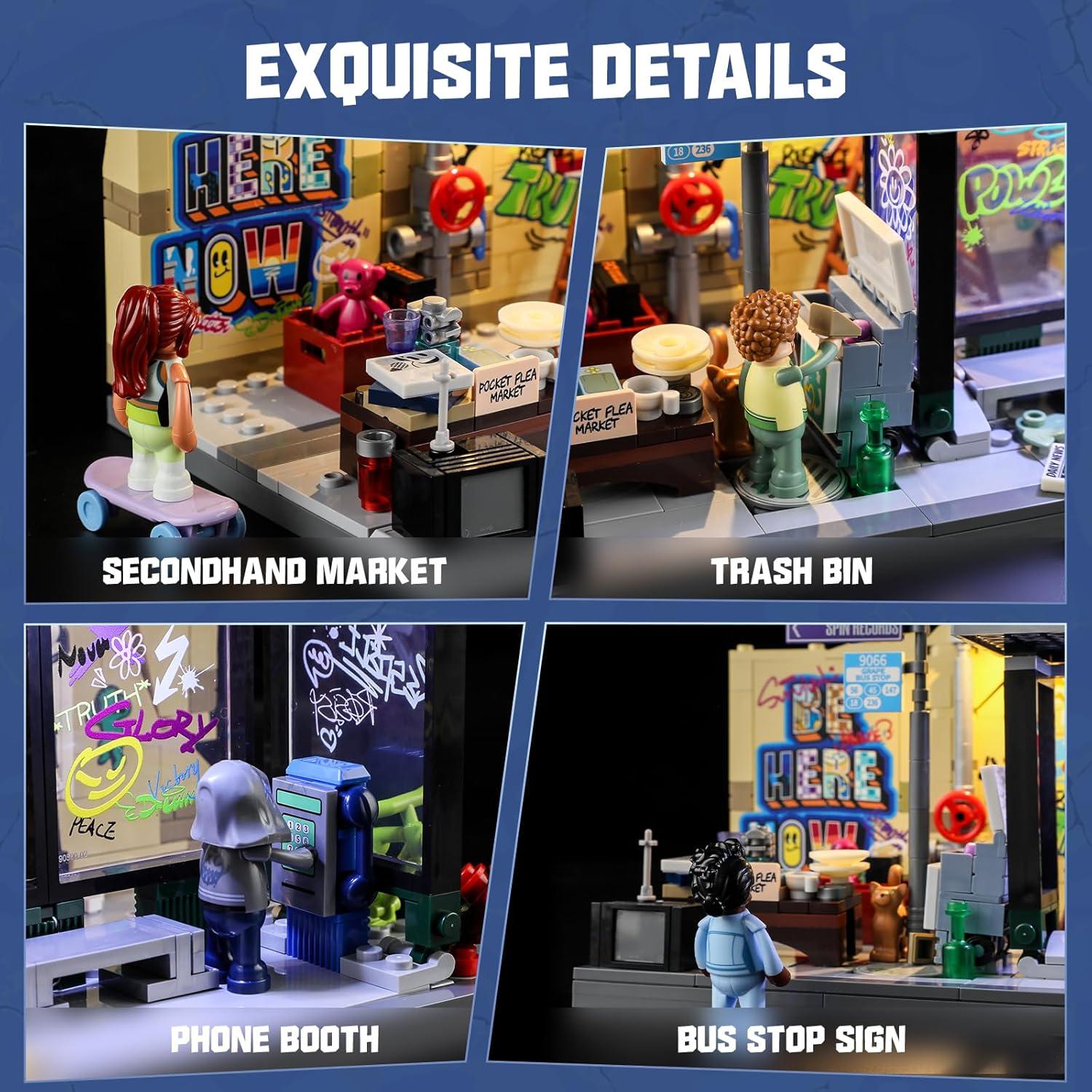 Conjunto de Ladrillos FUNWHOLE Estación de Autobuses Graffiti 514 Pcs