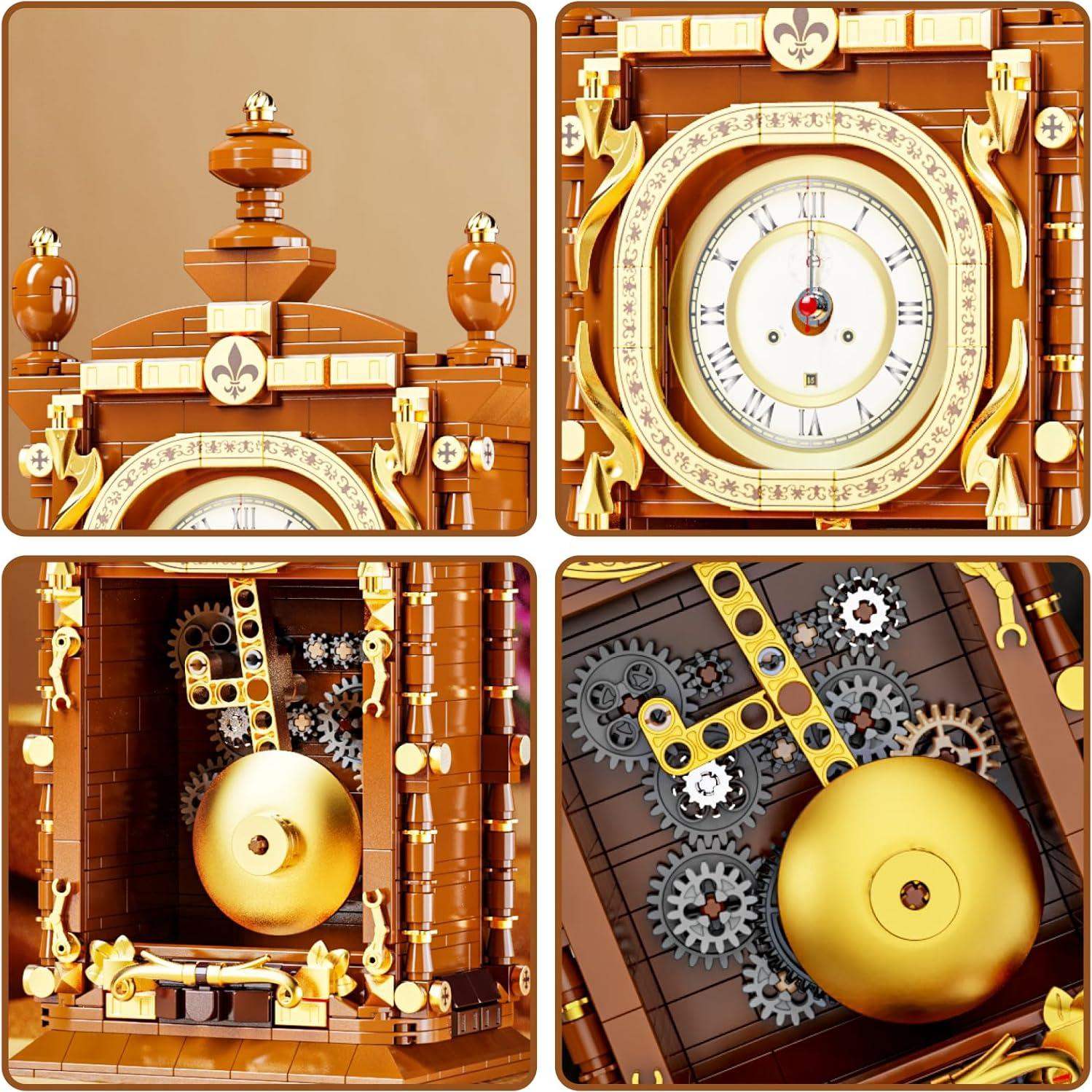 Reloj de Péndulo Retro HJPLPXH con Bloques de Construcción