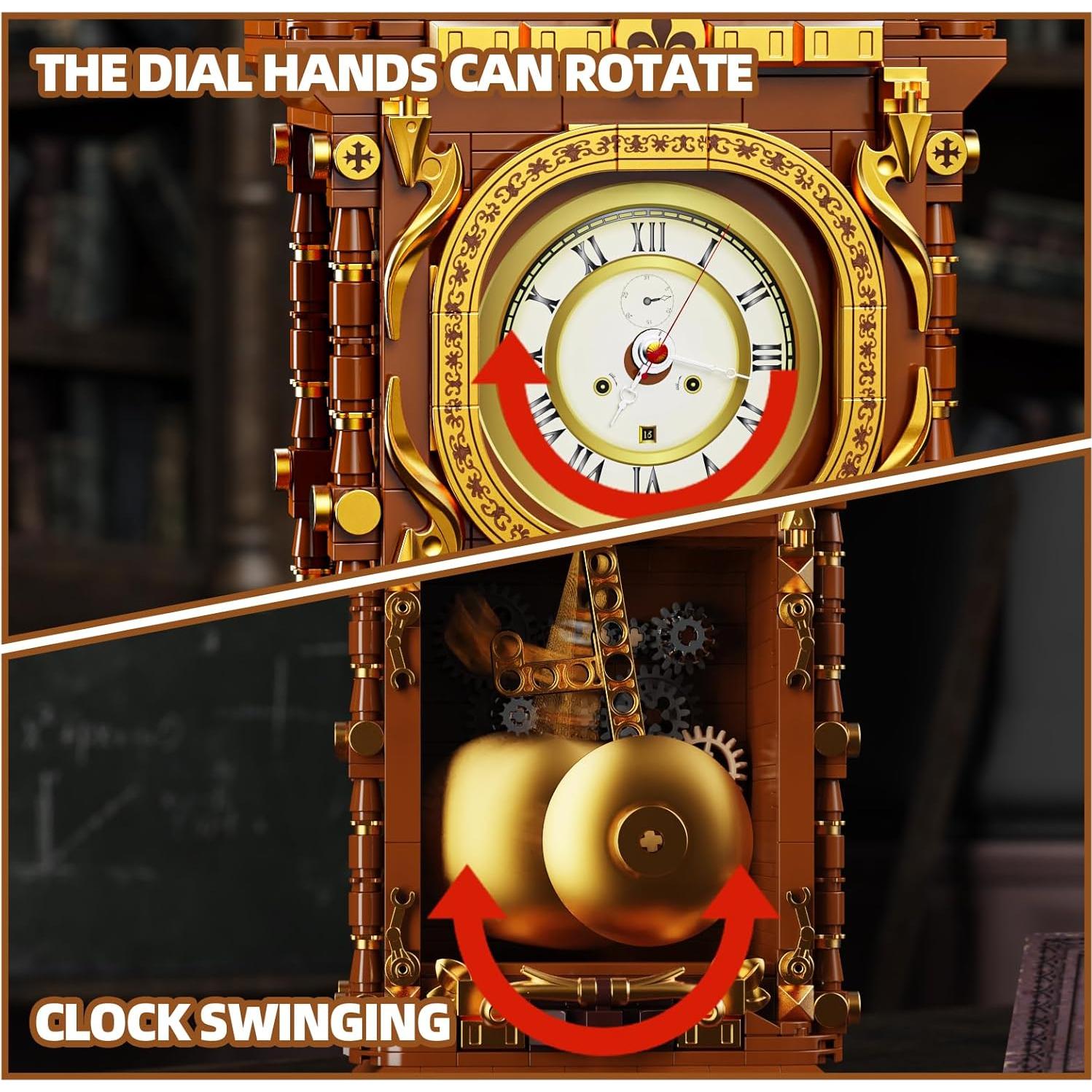 Reloj de Péndulo Retro HJPLPXH con Bloques de Construcción