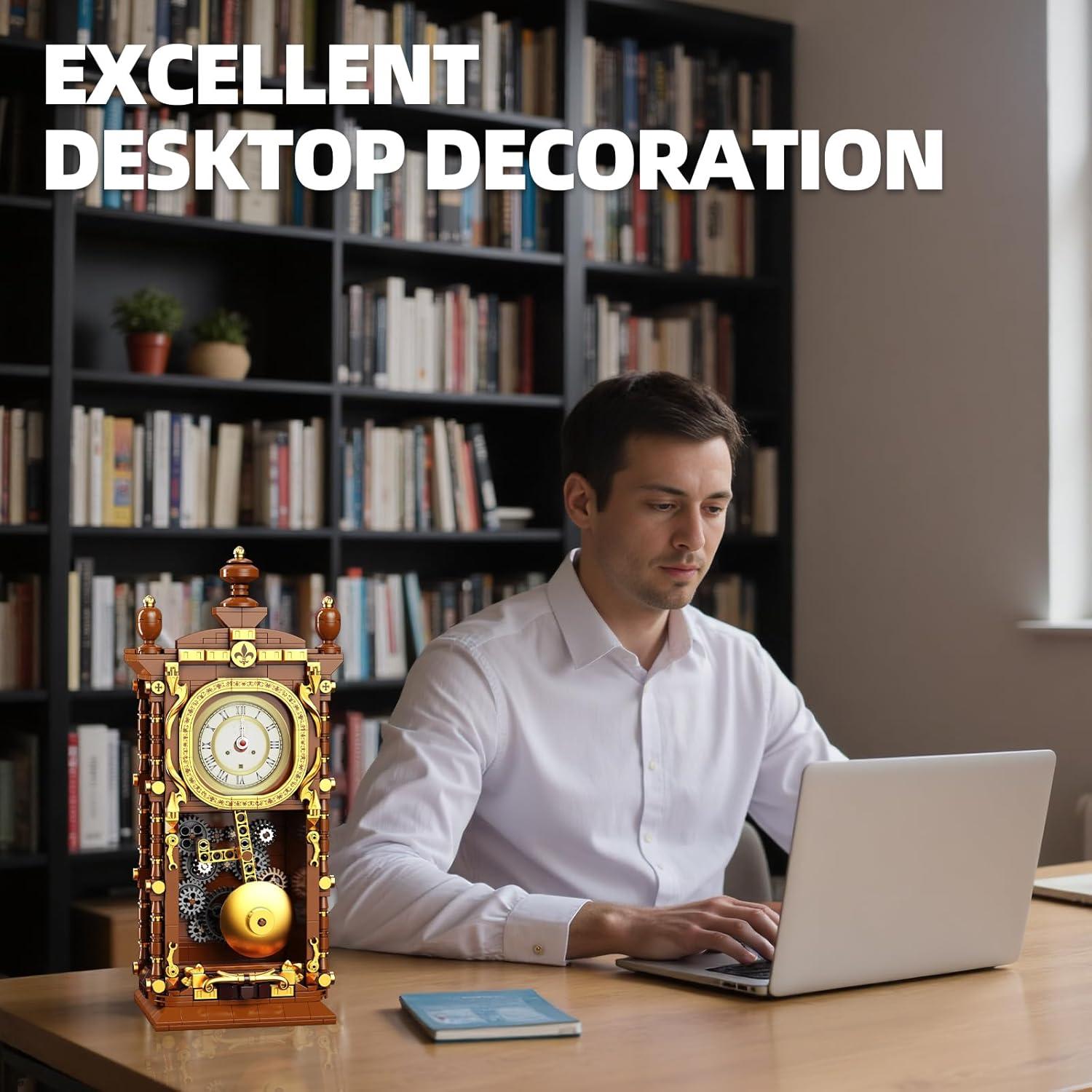 Reloj de Péndulo Retro HJPLPXH con Bloques de Construcción