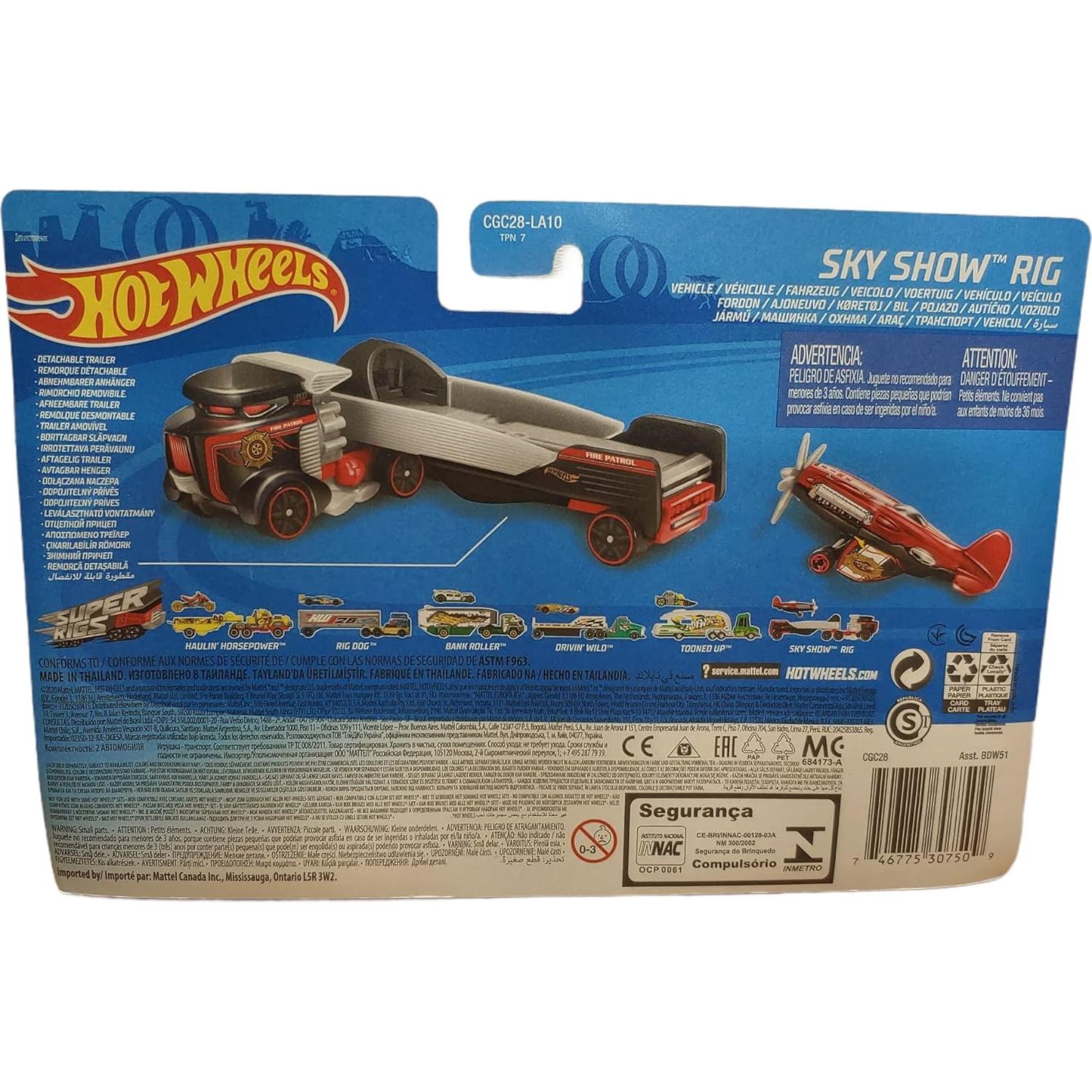Remolque Desmontable Hot Wheels Super Rigs con Avión 25.4cm
