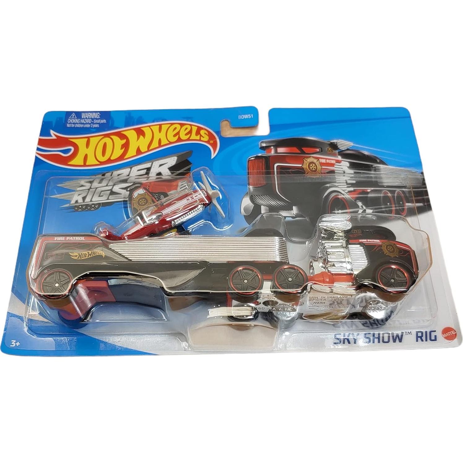 Remolque Desmontable Hot Wheels Super Rigs con Avión 25.4cm