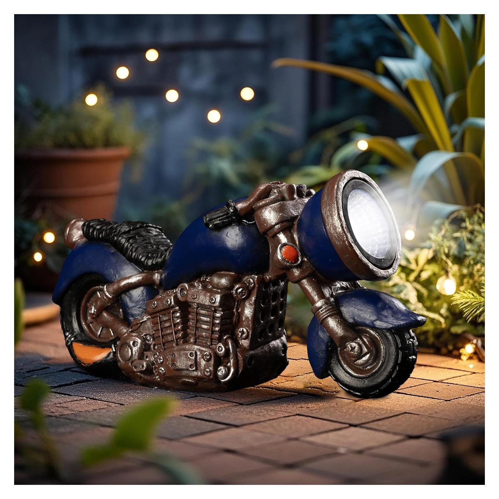 Estatua de Motocicleta Solar Etlemonde Retro para Jardín