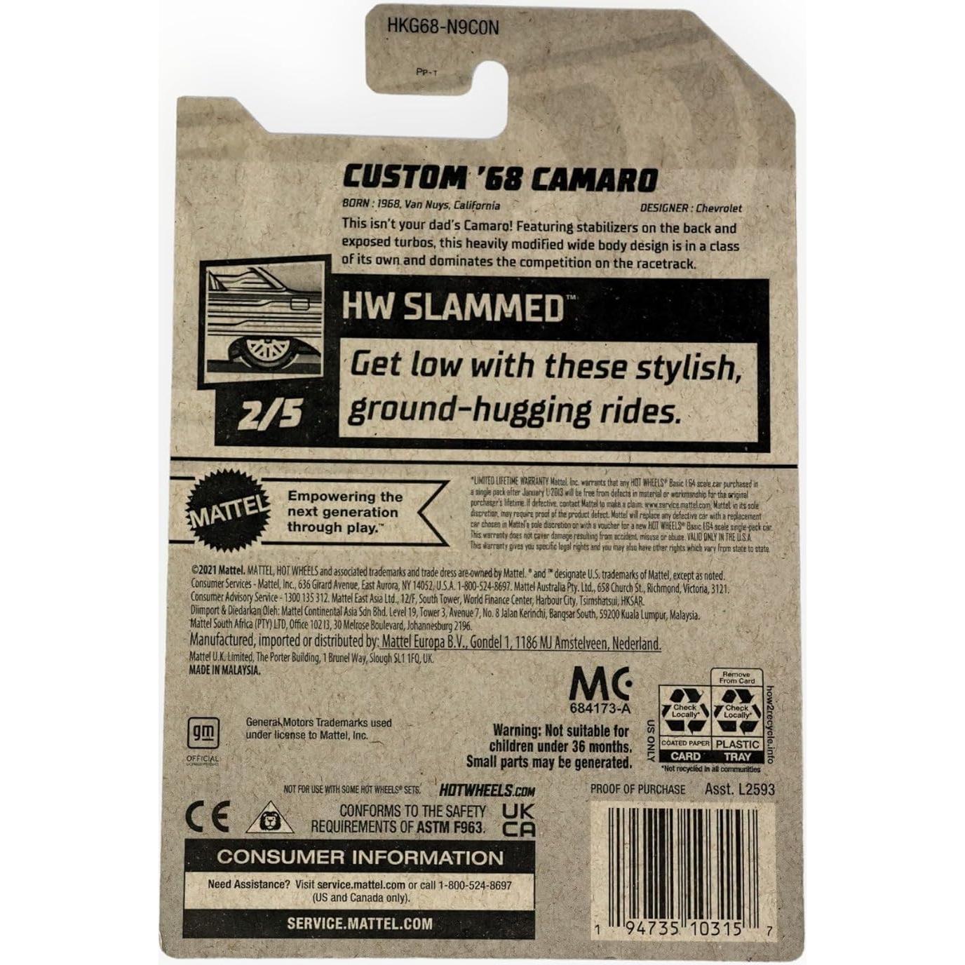 Hot Wheels Camaro Personalizado '68 Azul 1:64 Mattel