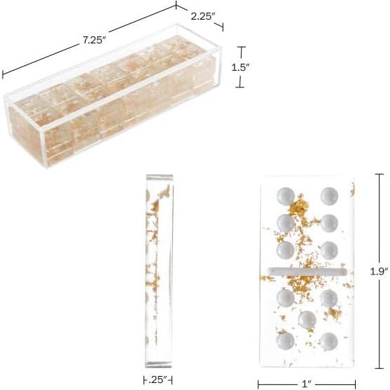 Dominós Acrílicos Trademark Hoja de Oro 28 Piezas