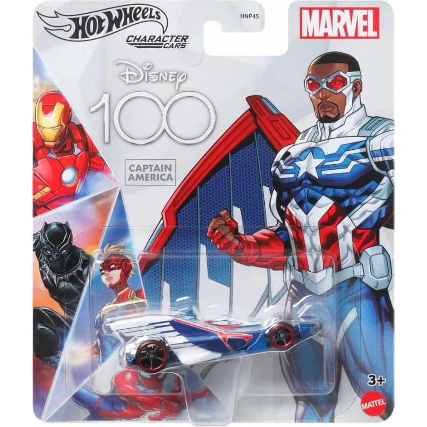 Hot Wheels Marvel Paquete 2 Autos Capitán América y Marvel