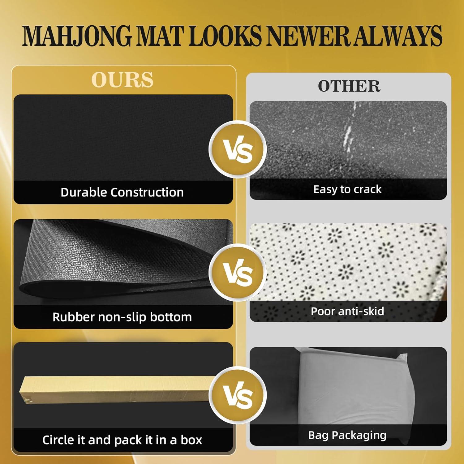 Alfombrilla de Mahjong YCK Grande Antideslizante 80x80 cm