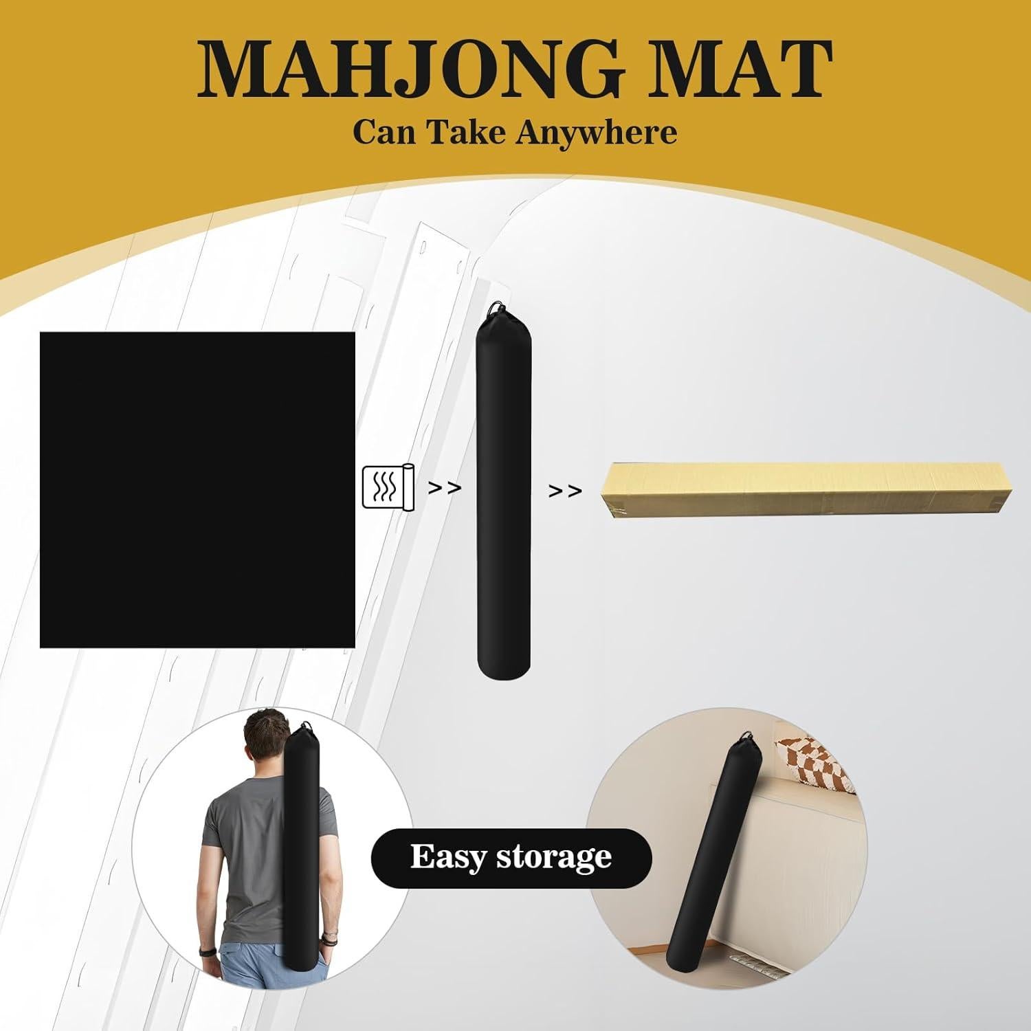 Alfombrilla de Mahjong YCK Grande Antideslizante 80x80 cm