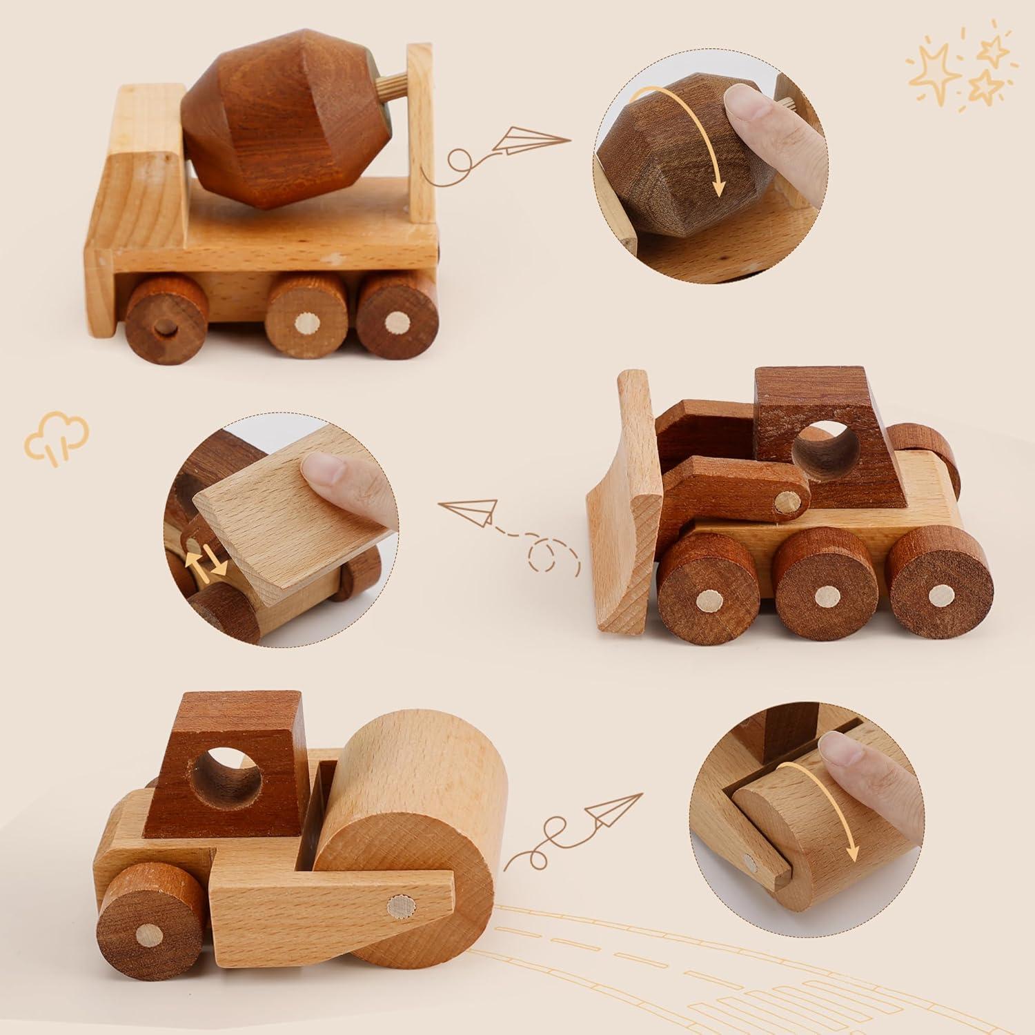 Juego de Vehículos de Construcción Madera MONT PLEASANT 3 Piezas