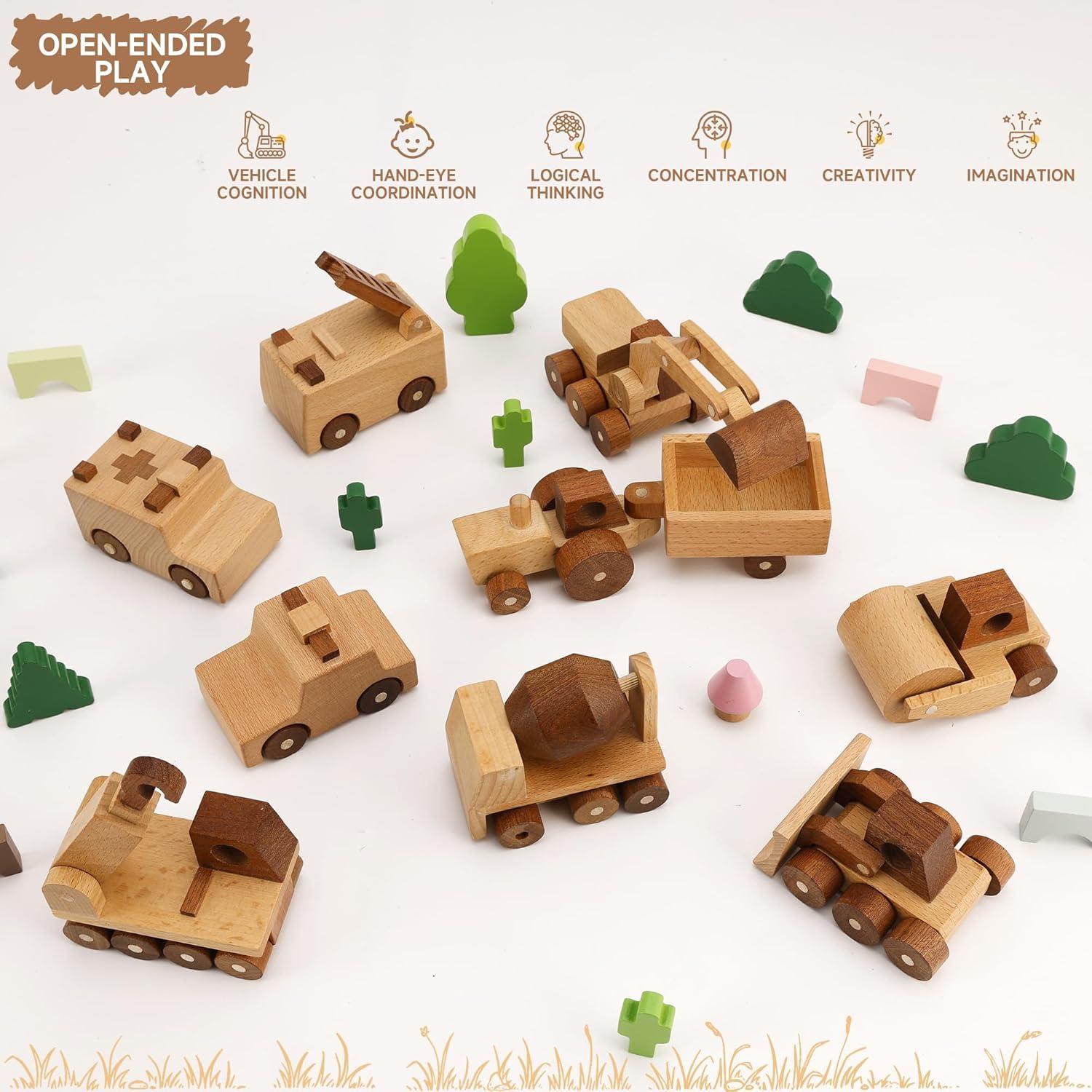 Juego de Vehículos de Construcción Madera MONT PLEASANT 3 Piezas