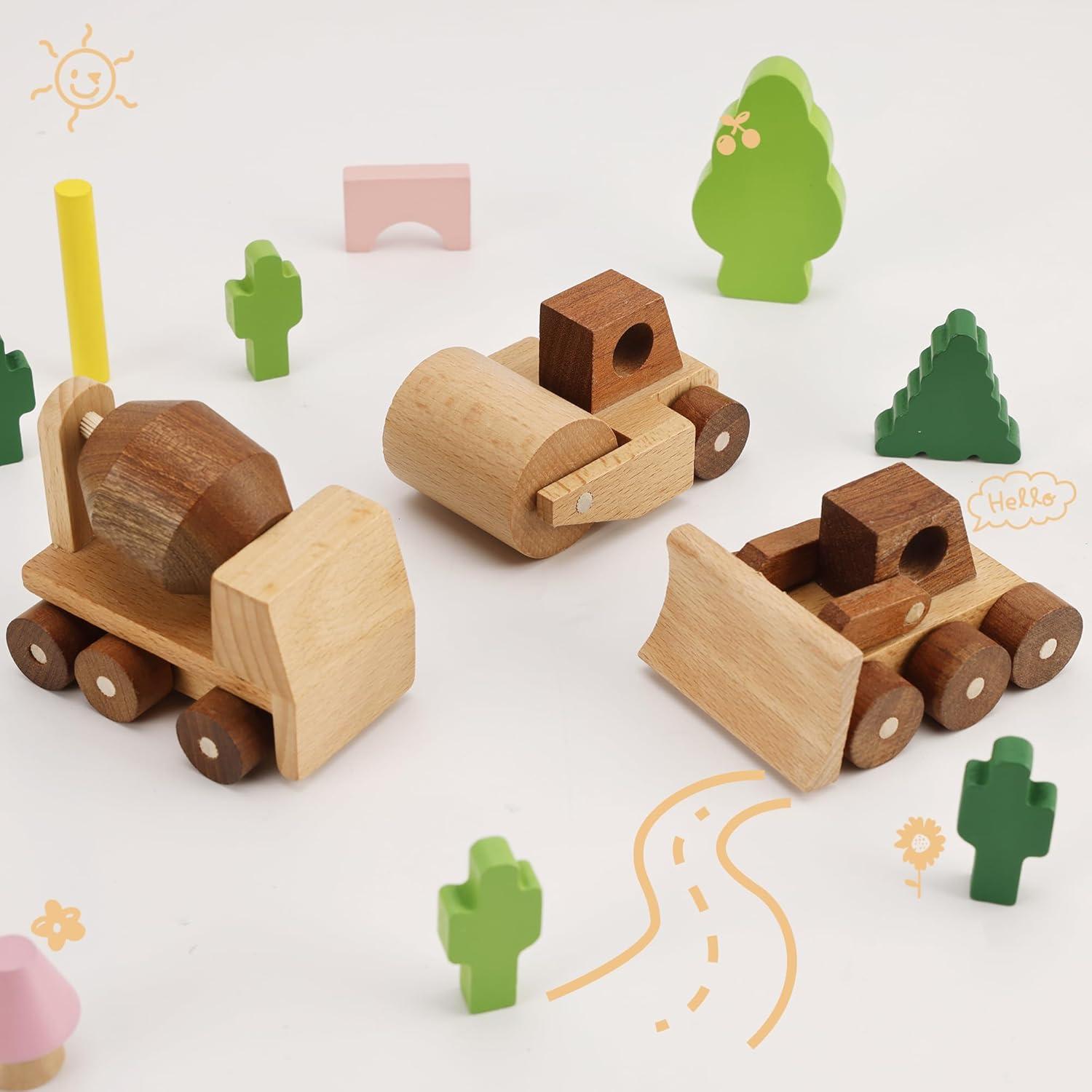 Juego de Vehículos de Construcción Madera MONT PLEASANT 3 Piezas