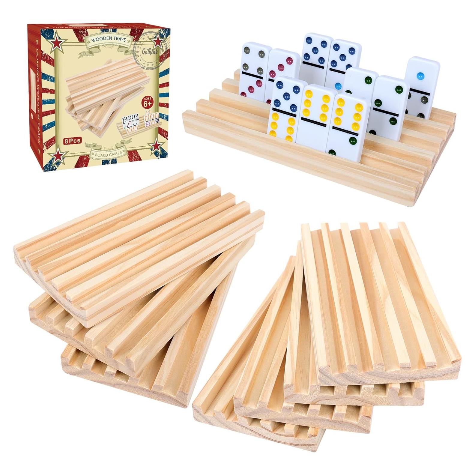 Set de 8 Bandejas de Dominó GOTHINK de Madera para Juegos