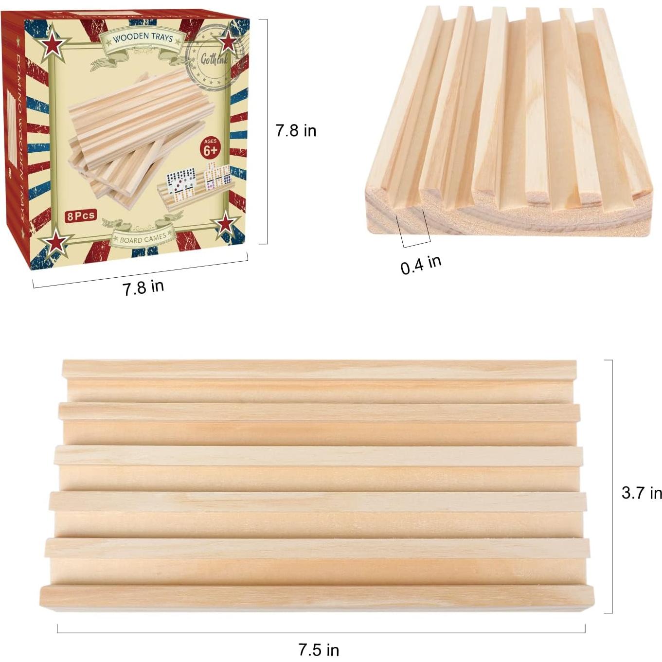 Set de 8 Bandejas de Dominó GOTHINK de Madera para Juegos