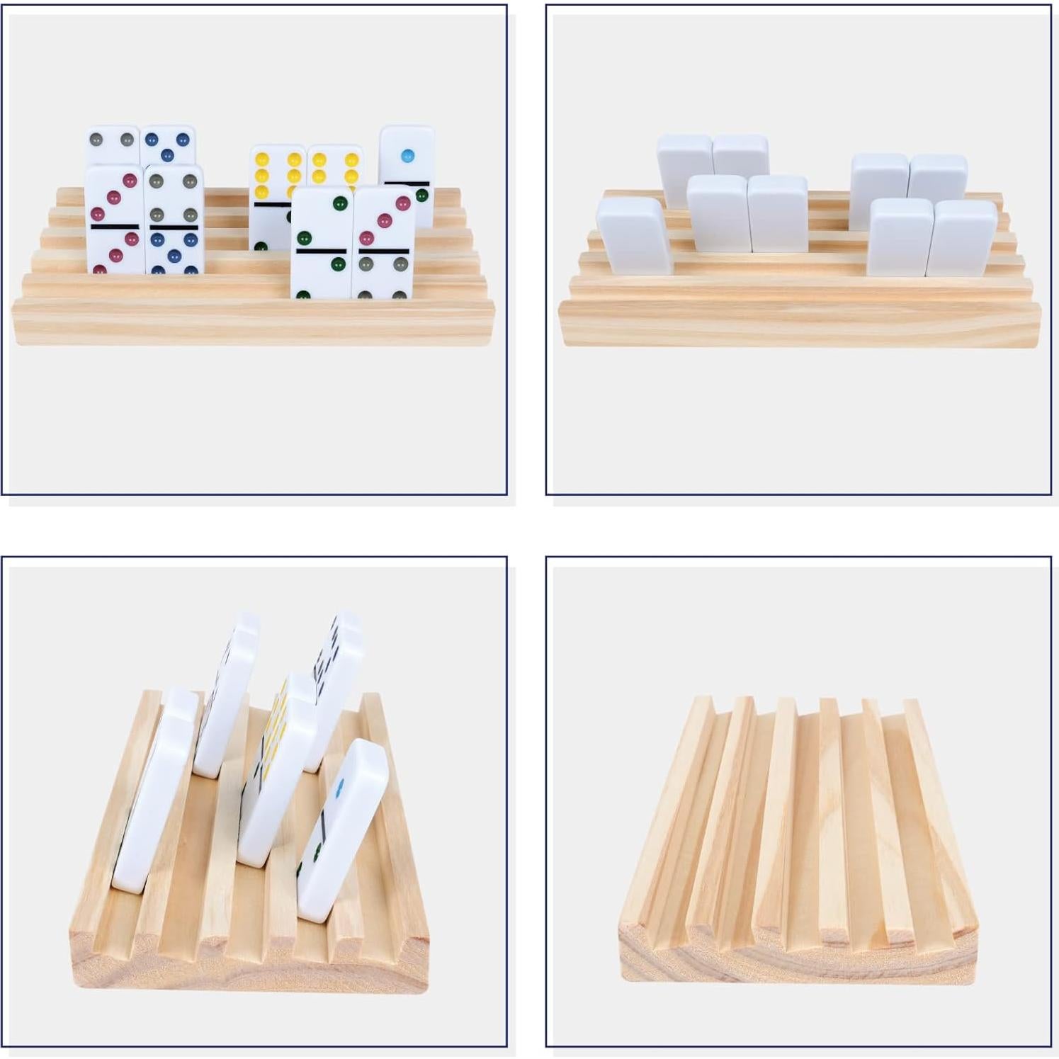 Set de 8 Bandejas de Dominó GOTHINK de Madera para Juegos