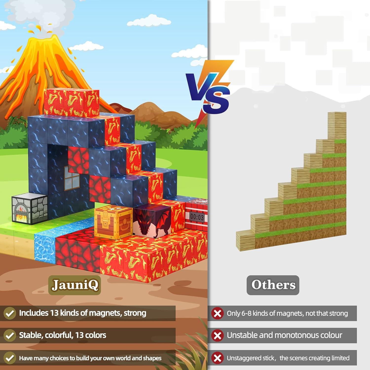 Bloques Magnéticos 100 Piezas JauniQ Juguetes STEM para Niños