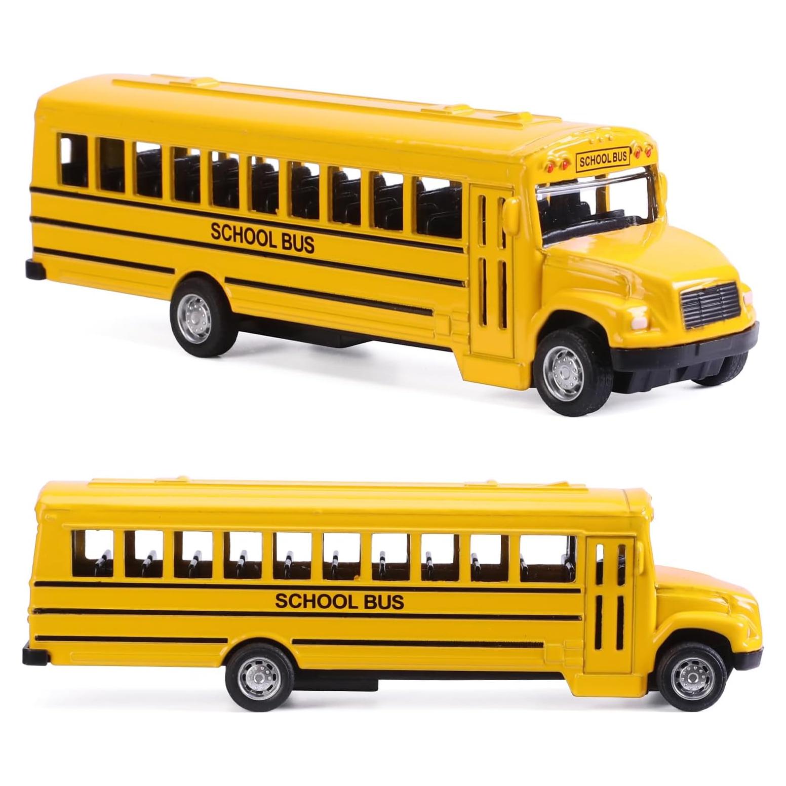 Paquete de 2 Juguetes Autobús Escolar DUNRIOG Metal 13.97 cm