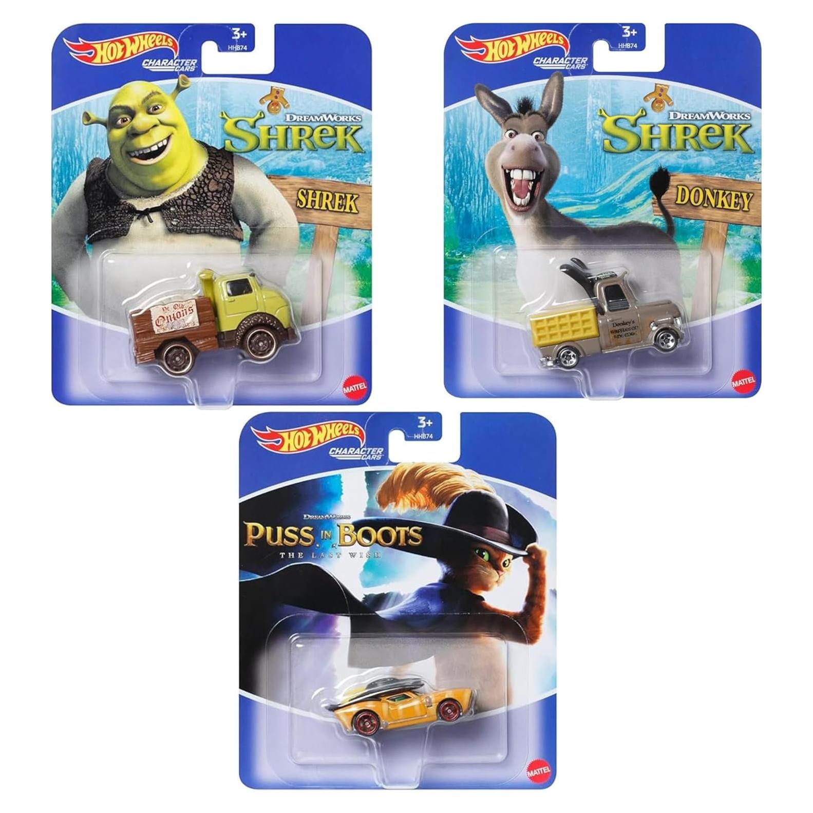 Juego de coches Hot Wheels DreamWorks Shrek 3 personajes