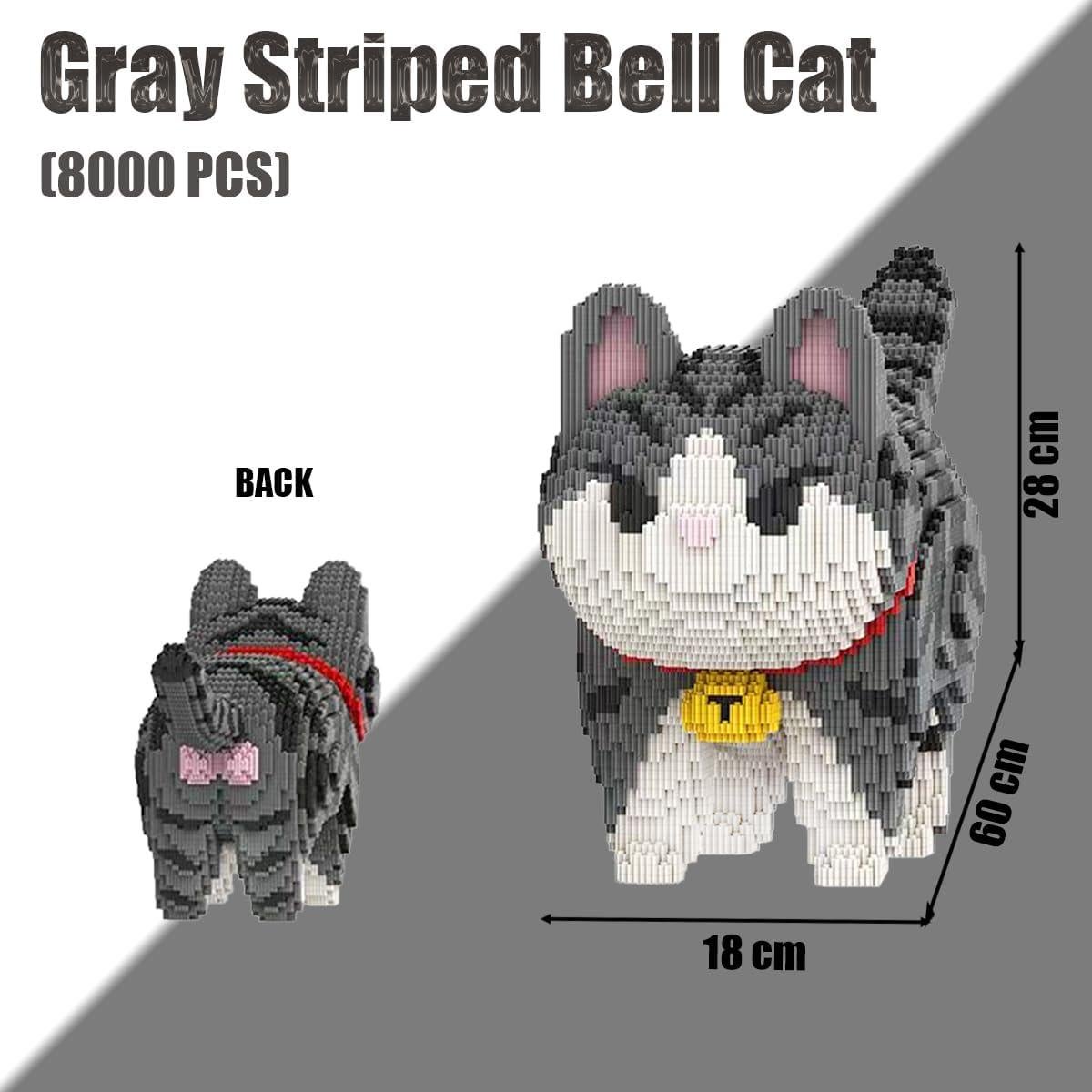 Set de Bloques de Construcción Micro HONLANCH Gato Rayado 8000 Piezas