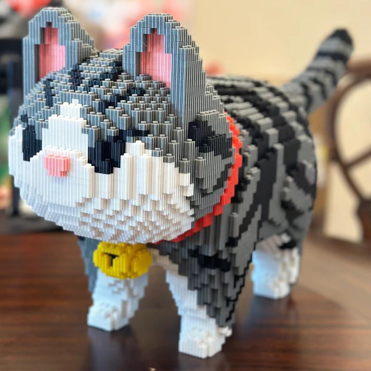 Set de Bloques de Construcción Micro HONLANCH Gato Rayado 8000 Piezas