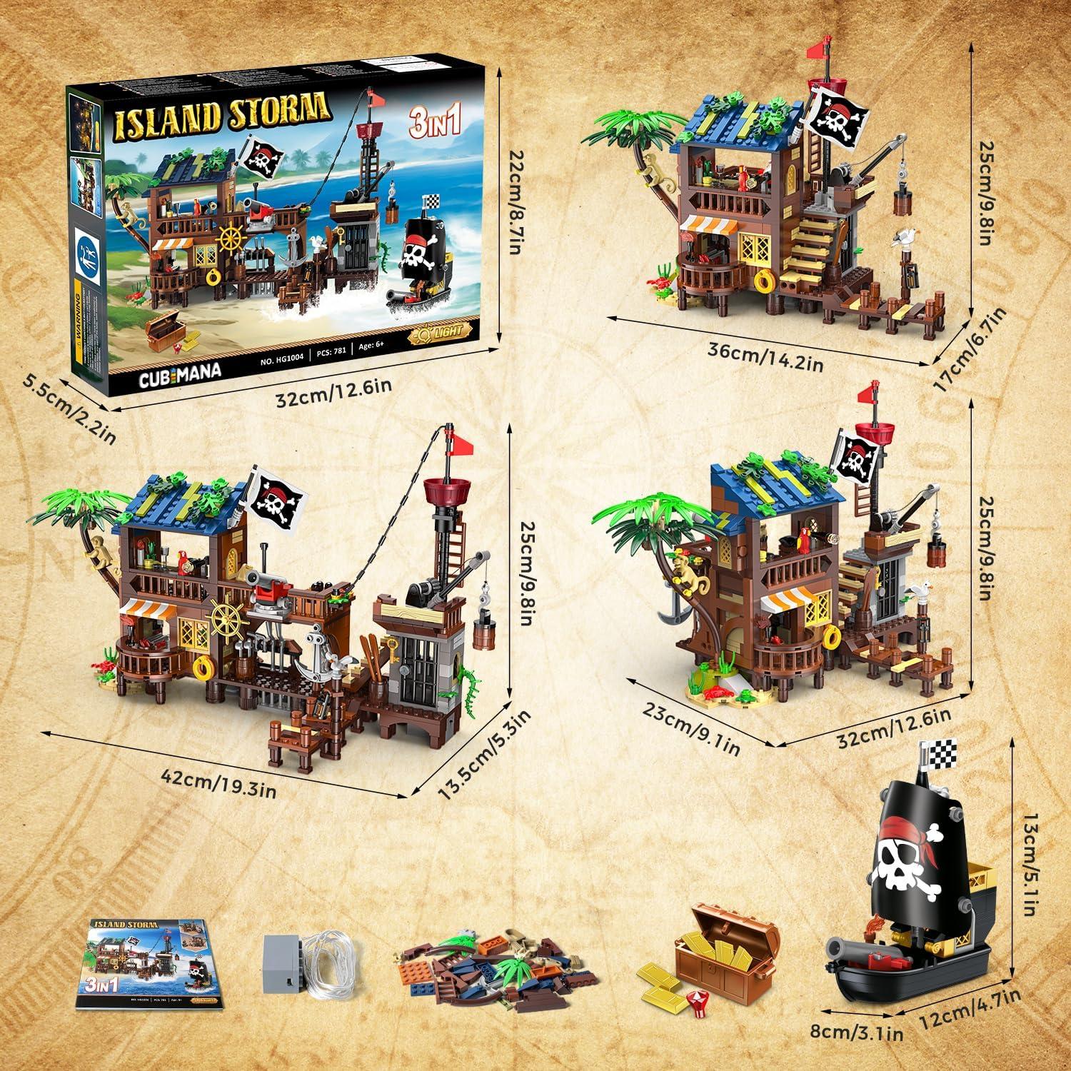 Juego de Construcción Casa Pirata CUBIMANA 781 Piezas LED