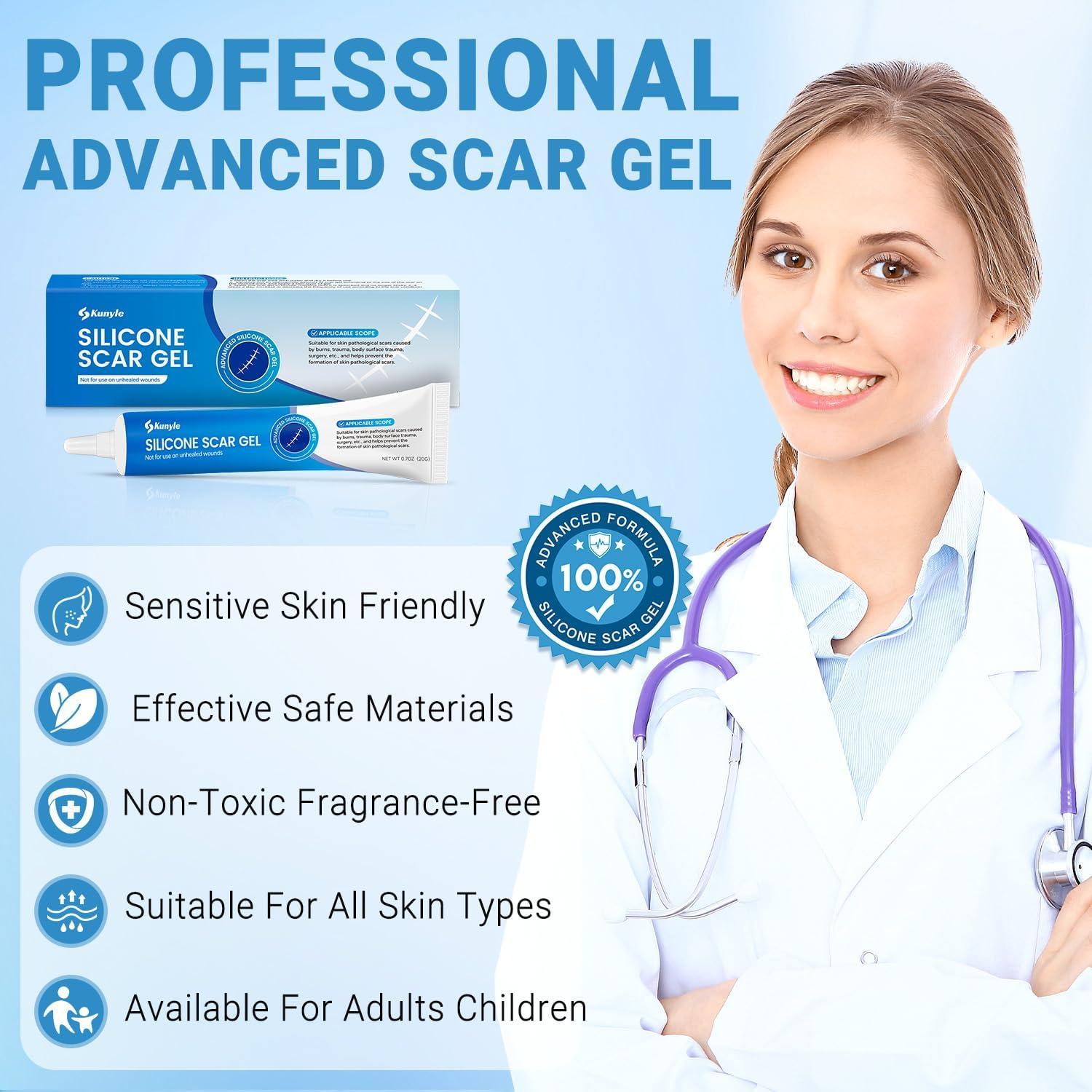 Gel de Cicatrices de Silicona Kunyle 20g - Eliminación de Cicatrices