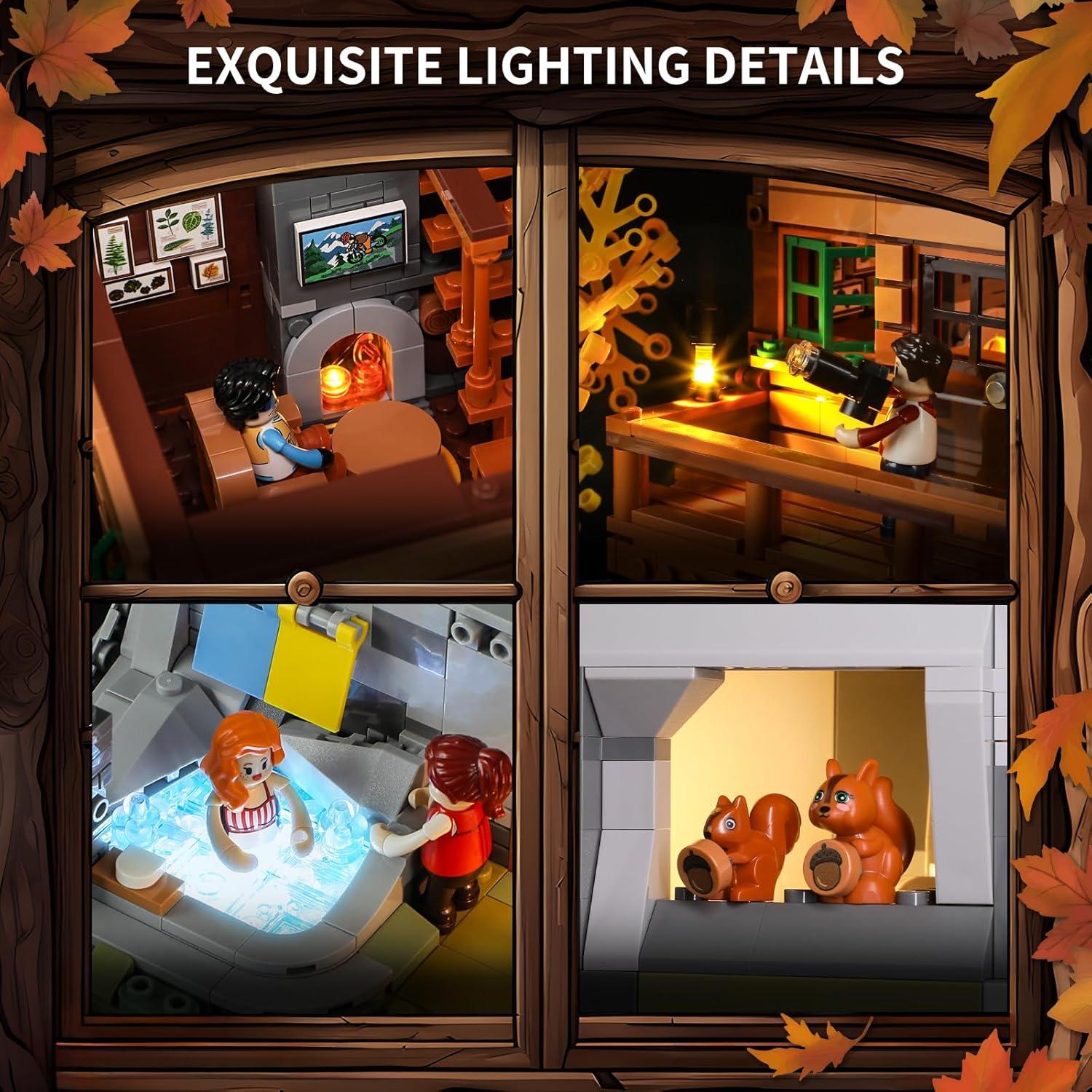 Set de Construcción Casa de Montaña FUNWHOLE 2255 Pcs con Luz LED