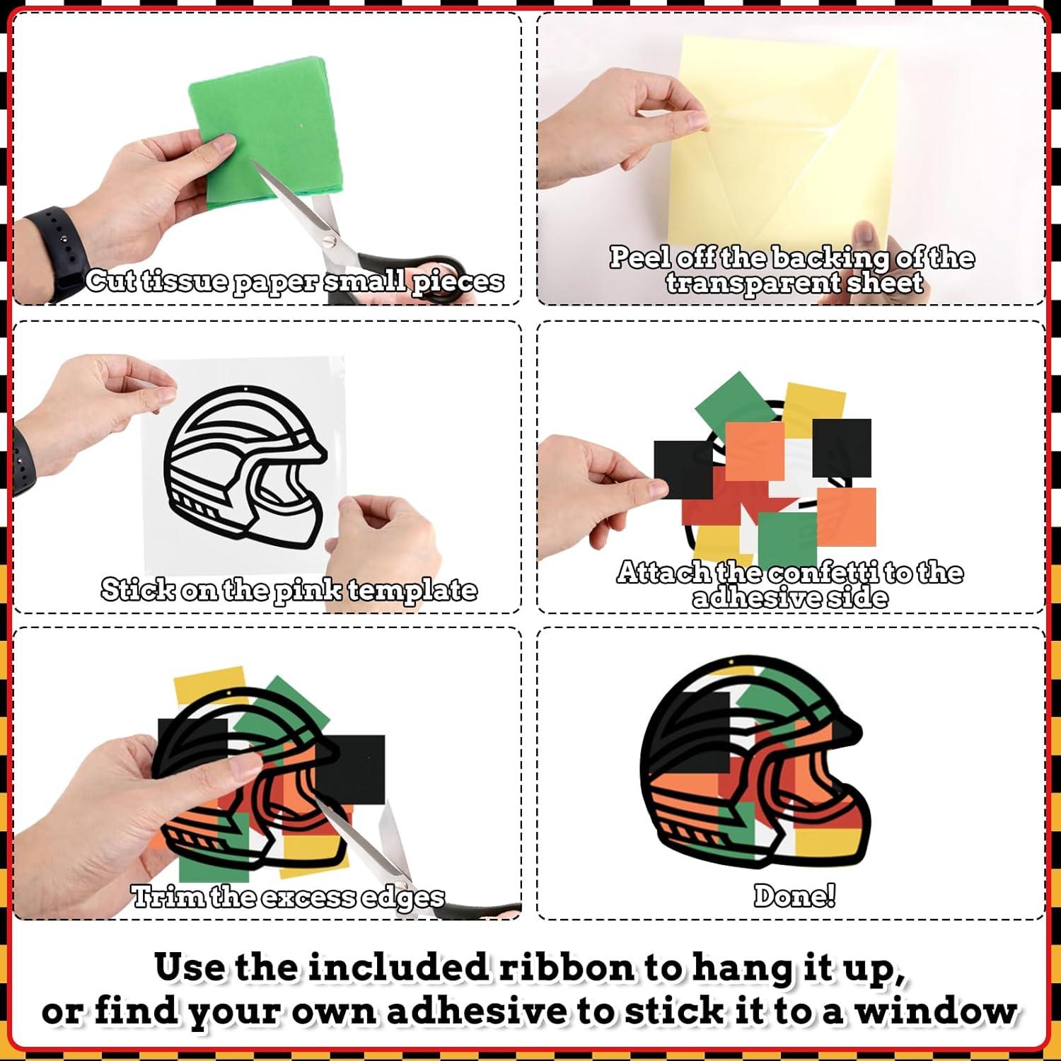 Kit de Manualidades de Papel Coche de Carreras QICI - 24 Tarjetas DIY