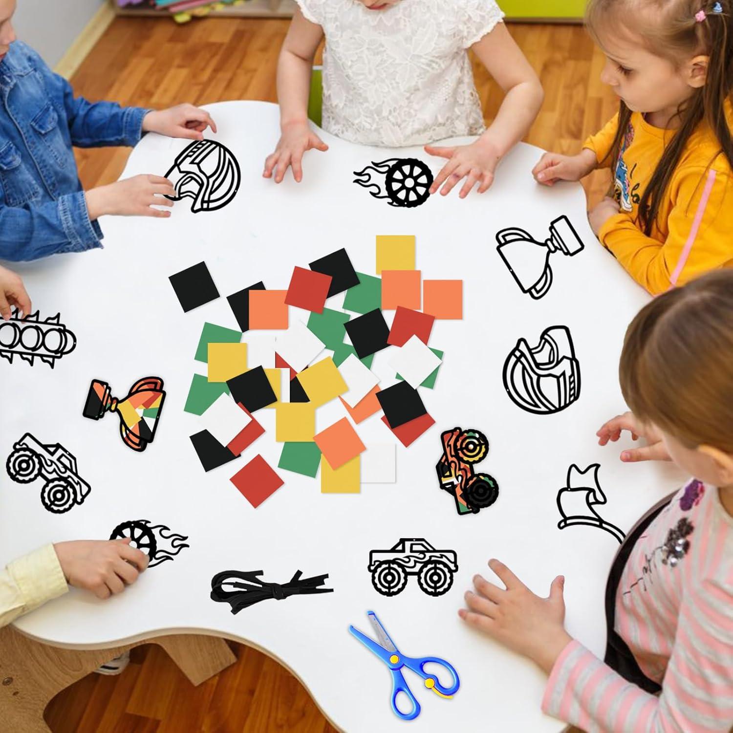 Kit de Manualidades de Papel Coche de Carreras QICI - 24 Tarjetas DIY