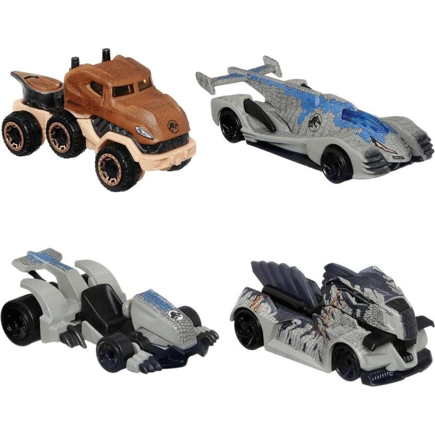 Juego de 4 Vehículos Hot Wheels Jurassic World - Mattel