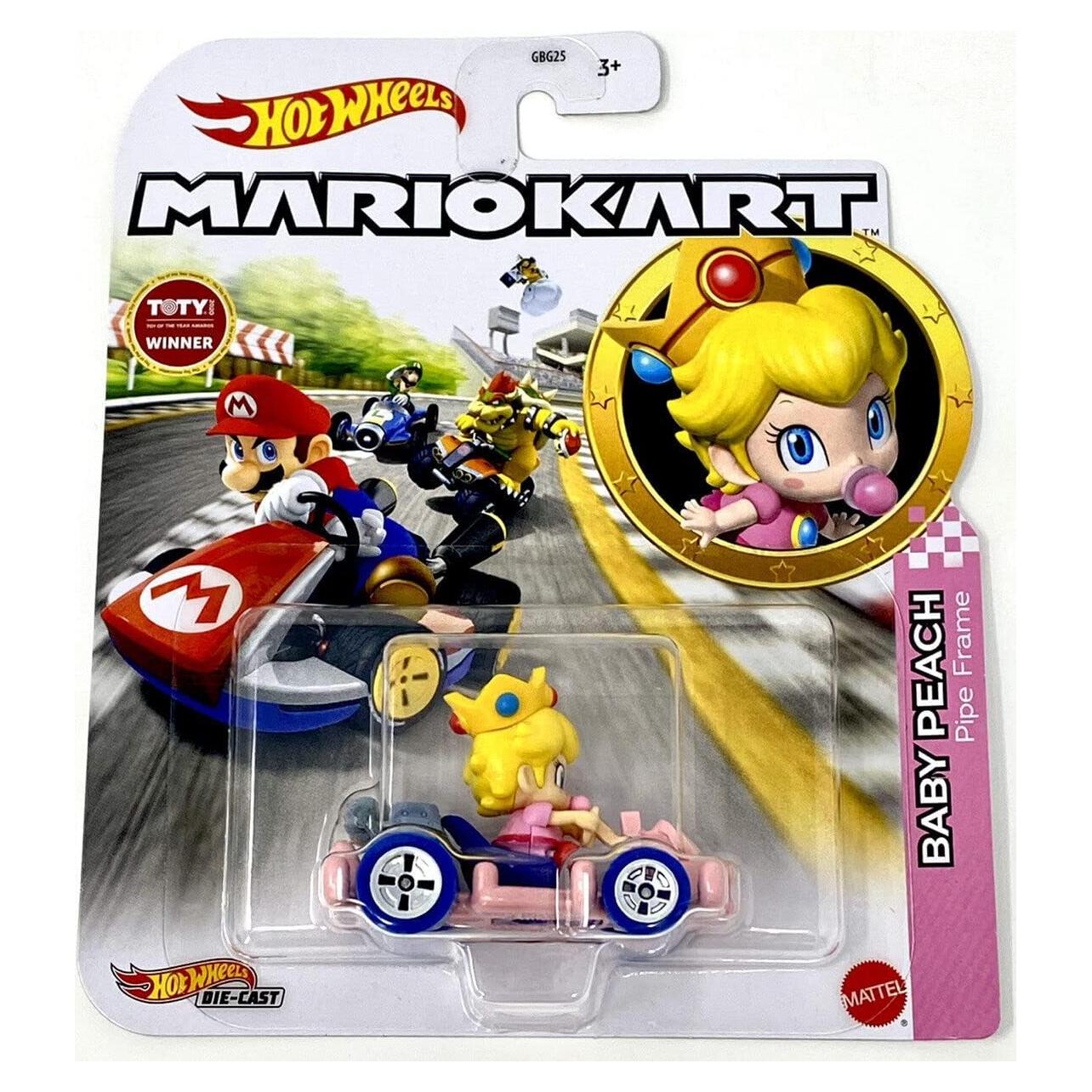 Coche Die Cast Baby Peach Mario Kart 1:64 Hot Wheels