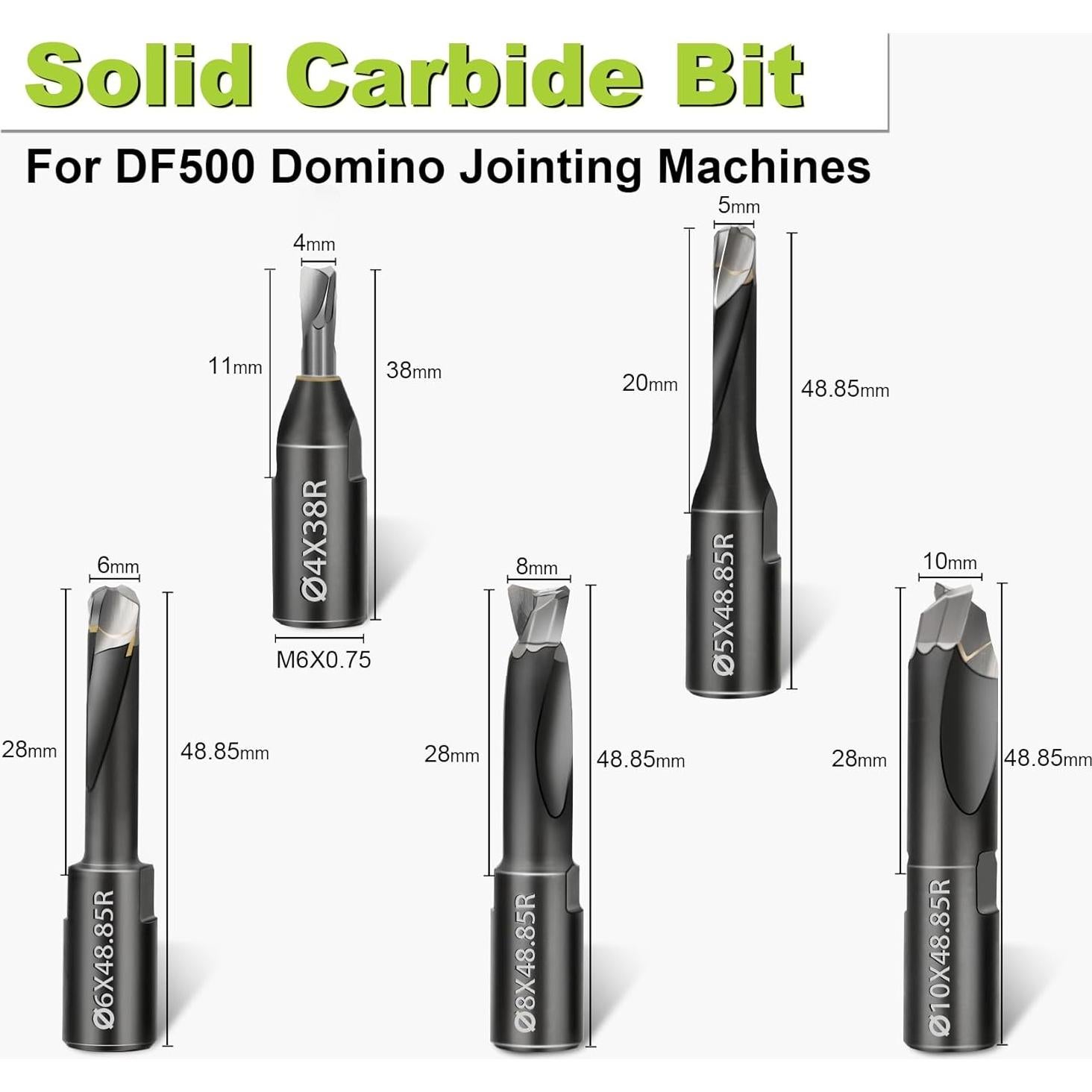 Juego de Puntas de Dominó ZSUCC Carburo Sólido 4-10mm