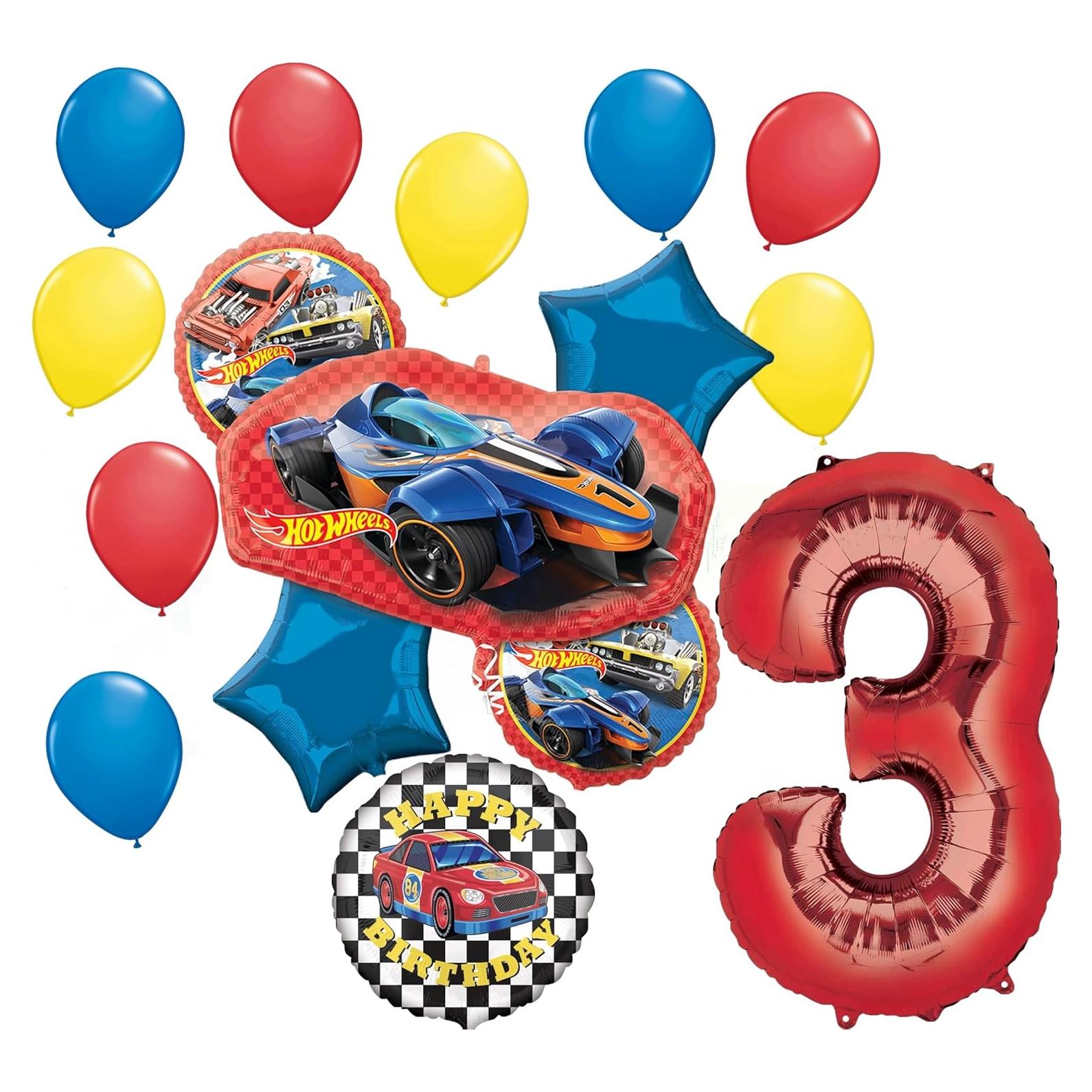 Ramo de Globos Anagram Hot Wheels 3er Cumpleaños Fiesta