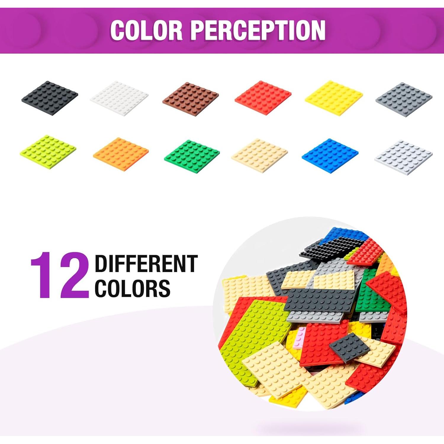 110 Placas de Construcción Mannidoo - 12 Colores y 11 Tamaños