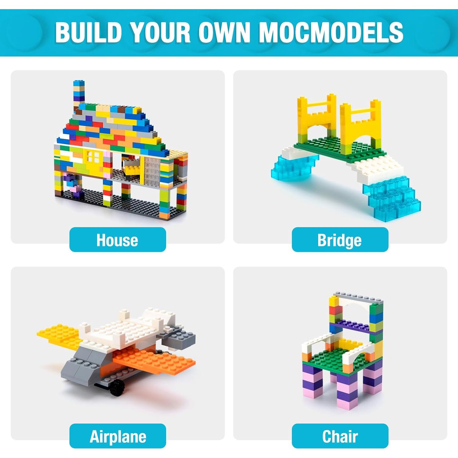 110 Placas de Construcción Mannidoo - 12 Colores y 11 Tamaños