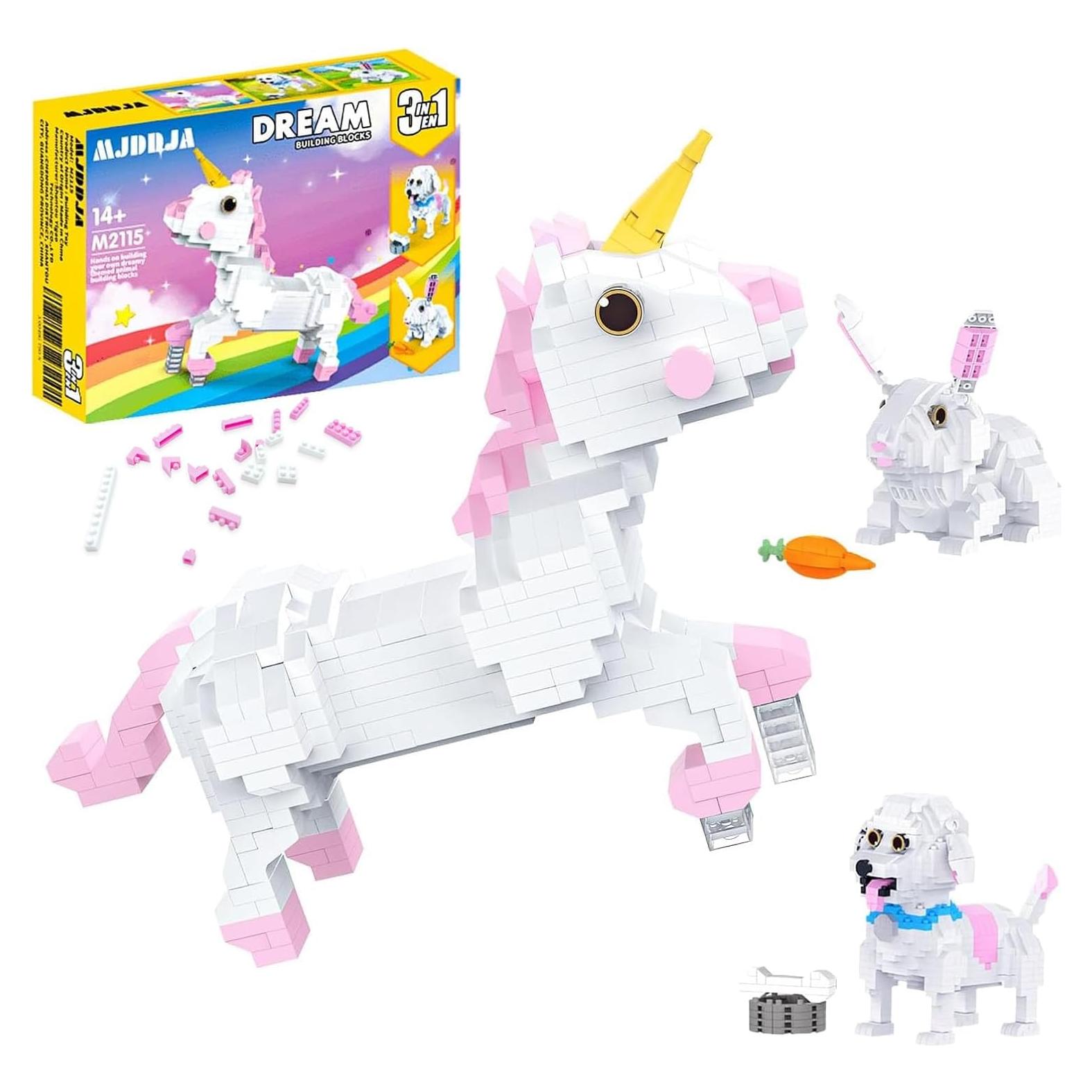Juguete de Construcción 3 en 1 Unicornio MJDDJA 848 Piezas