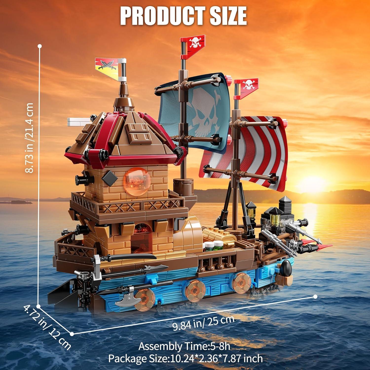 Juego de Bloques de Construcción Barco Pirata TYCOLE 916 Piezas