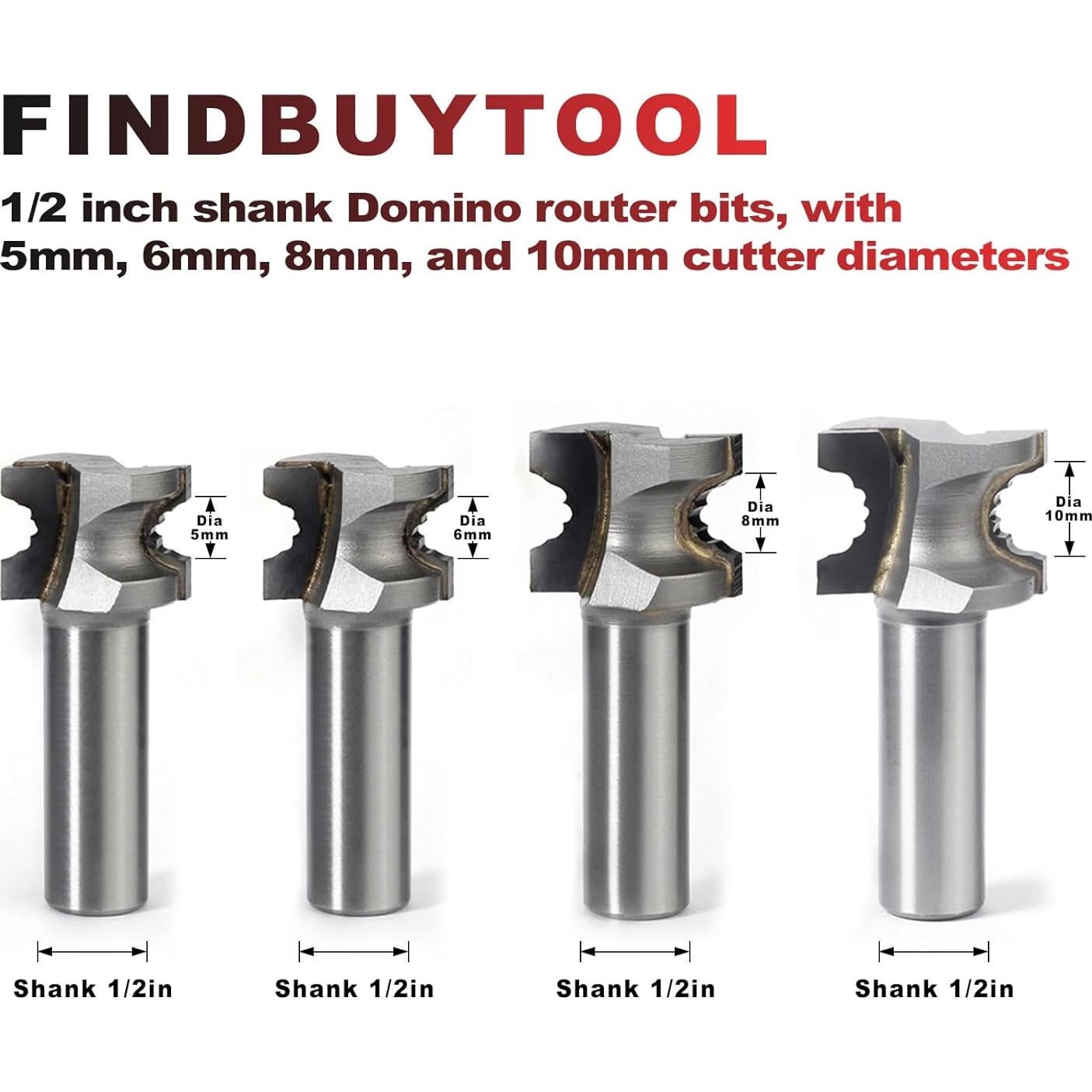Juego de Brocas para Router FindBuyTool 4 Cortadores 5-10mm
