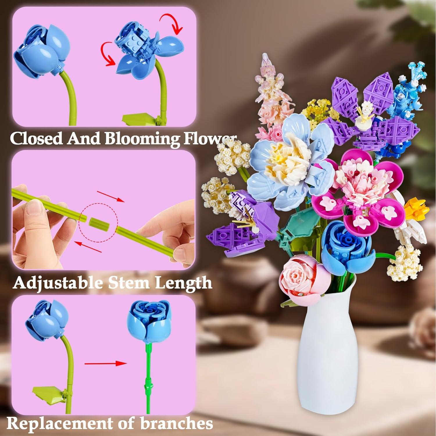 Juego de Construcción de Flores 888PCS Disracker - DIY Decoración