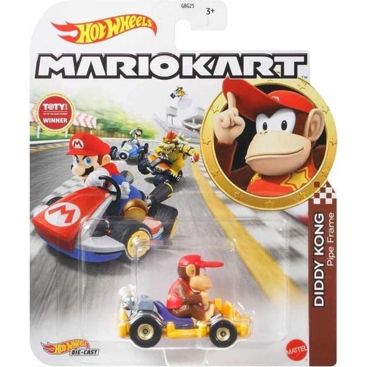 Coche de Metal Hot Wheels Mario Kart Diddy Kong 1:64