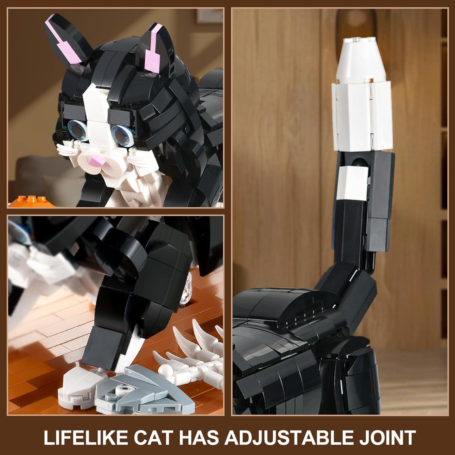 Conjunto de Construcción de Gato Tuxedo 1200 Piezas - GUANGDONG