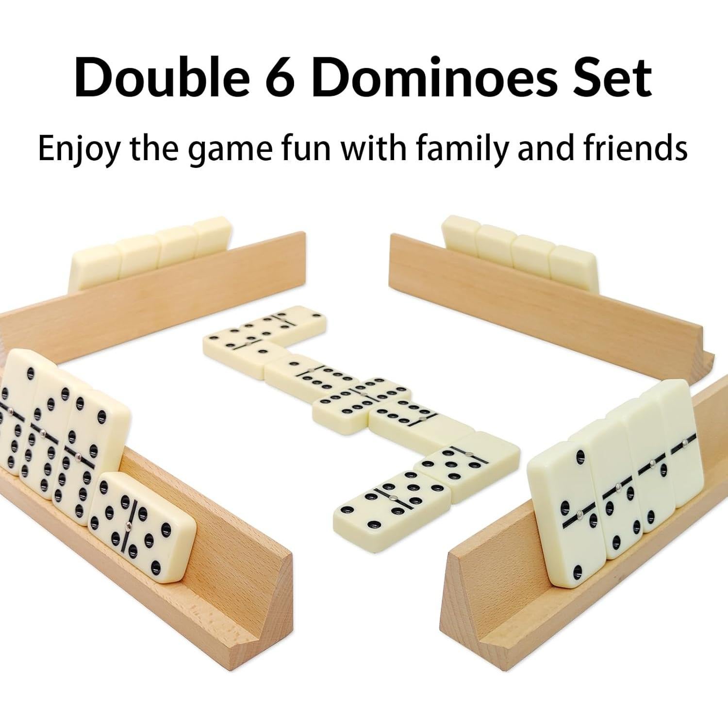 Juego de Dominó Doble 6 MIDOLITE con 28 Fichas y Soportes