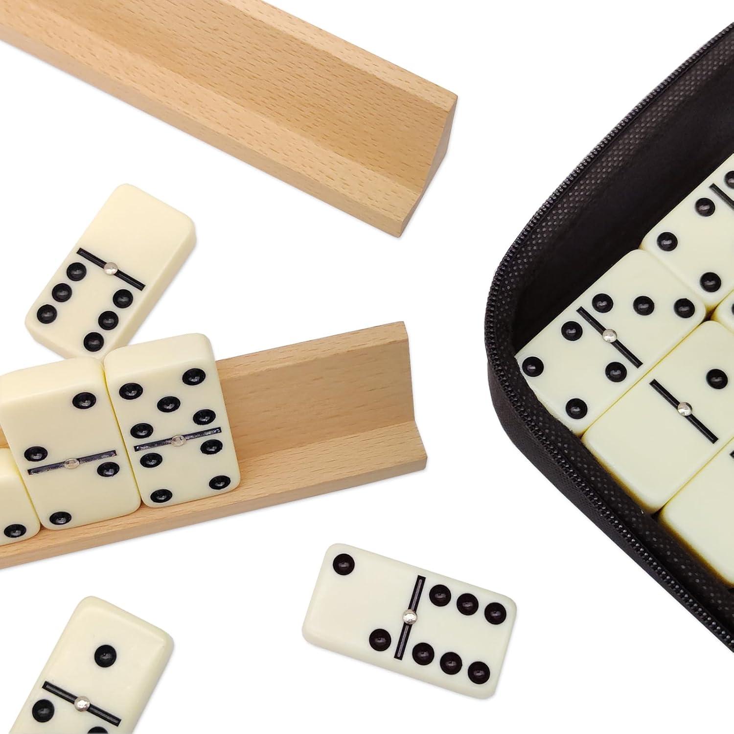 Juego de Dominó Doble 6 MIDOLITE con 28 Fichas y Soportes