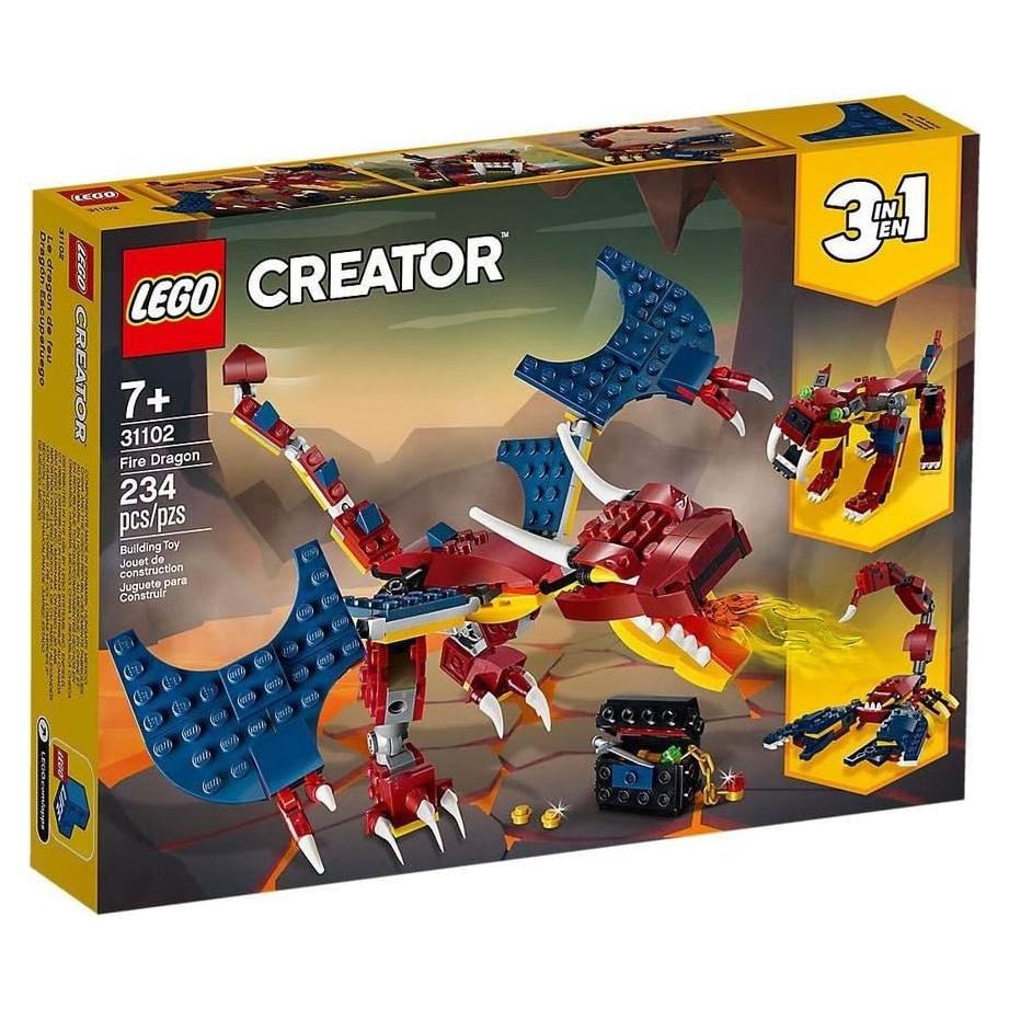 LEGO Creator 3en1 Dragón de Fuego 31102 - Juguete 234 Piezas