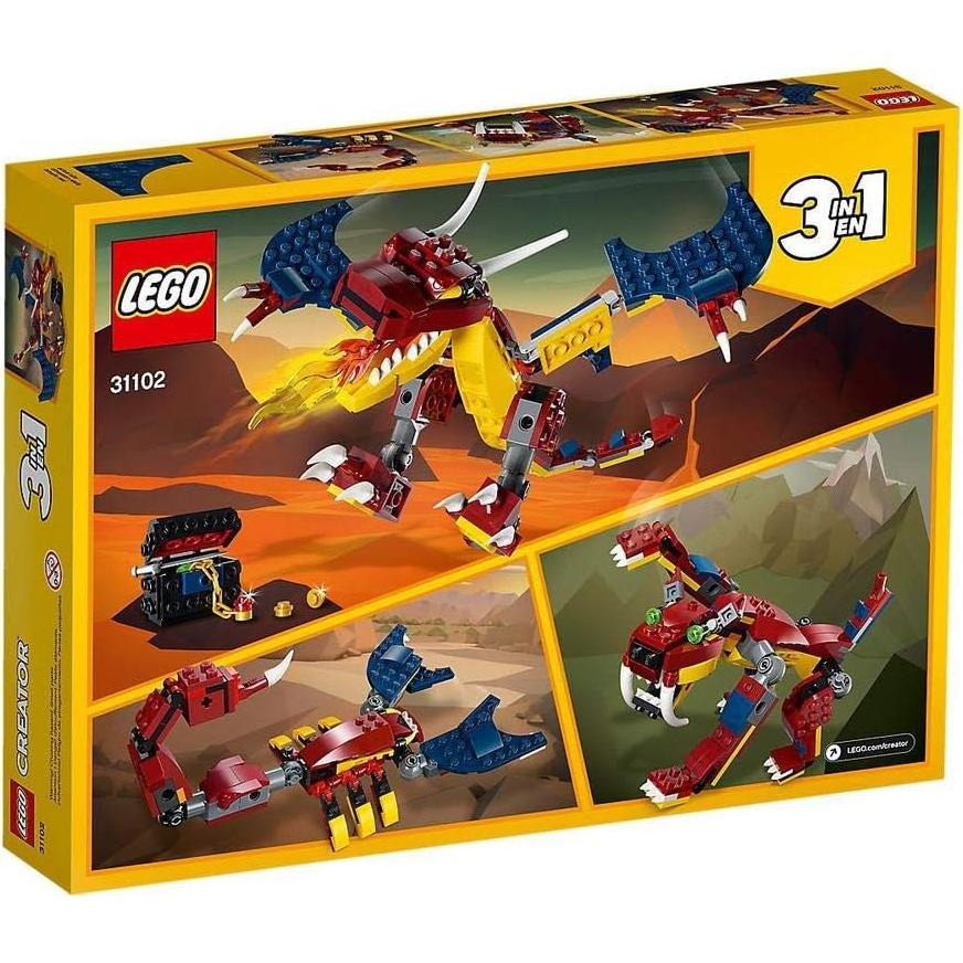 LEGO Creator 3en1 Dragón de Fuego 31102 - Juguete 234 Piezas