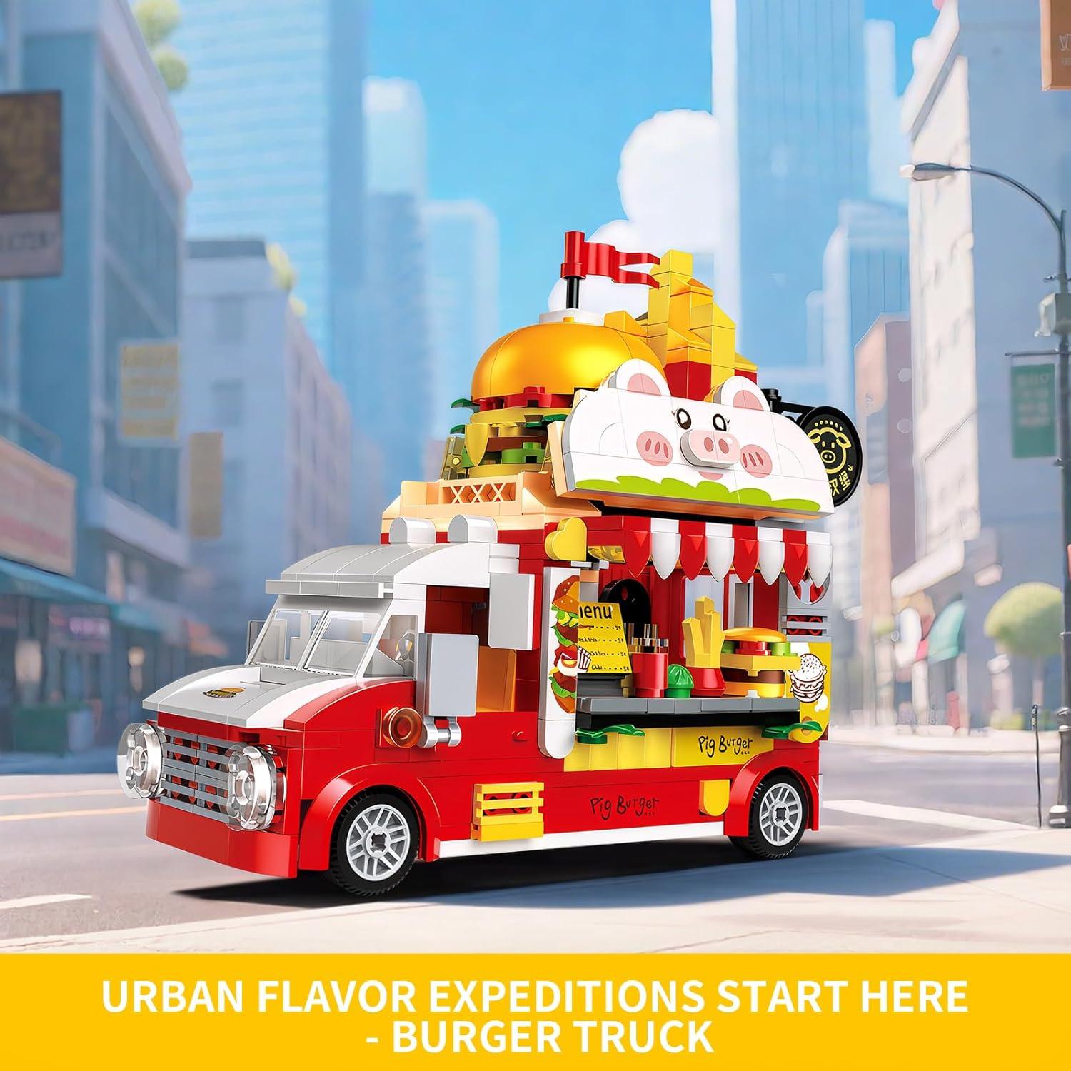 Set de Construcción Camión de Hamburguesas Piggy 566 Piezas