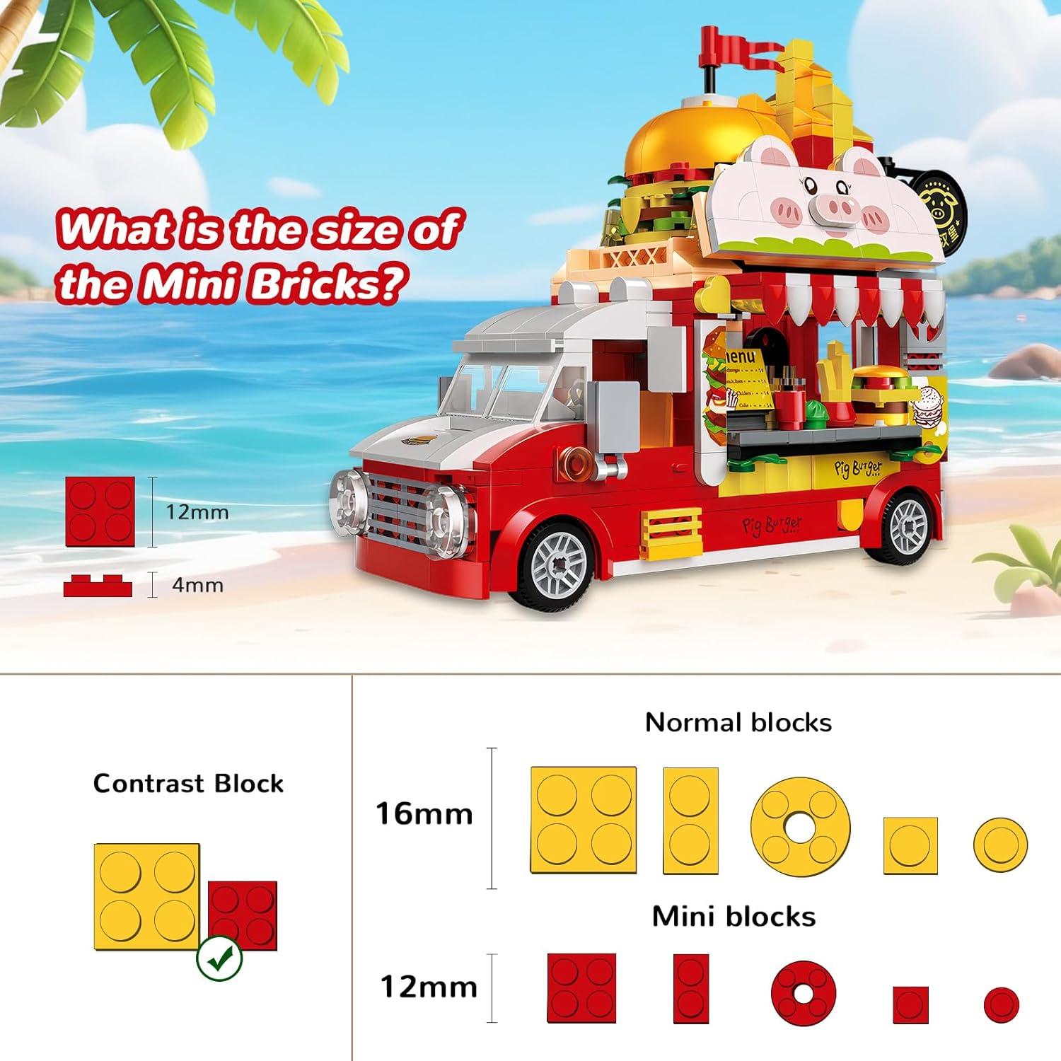 Set de Construcción Camión de Hamburguesas Piggy 566 Piezas