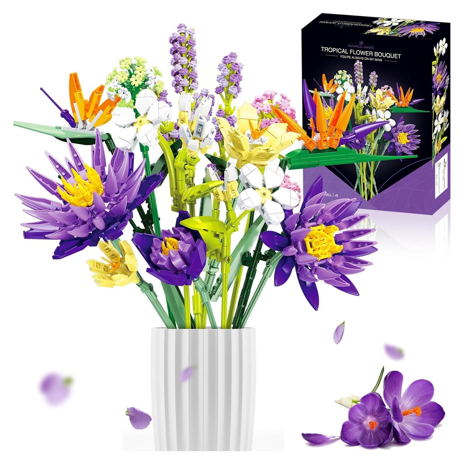 Juego de Construcción de Ramo de Flores JRUTEH - 890 Piezas