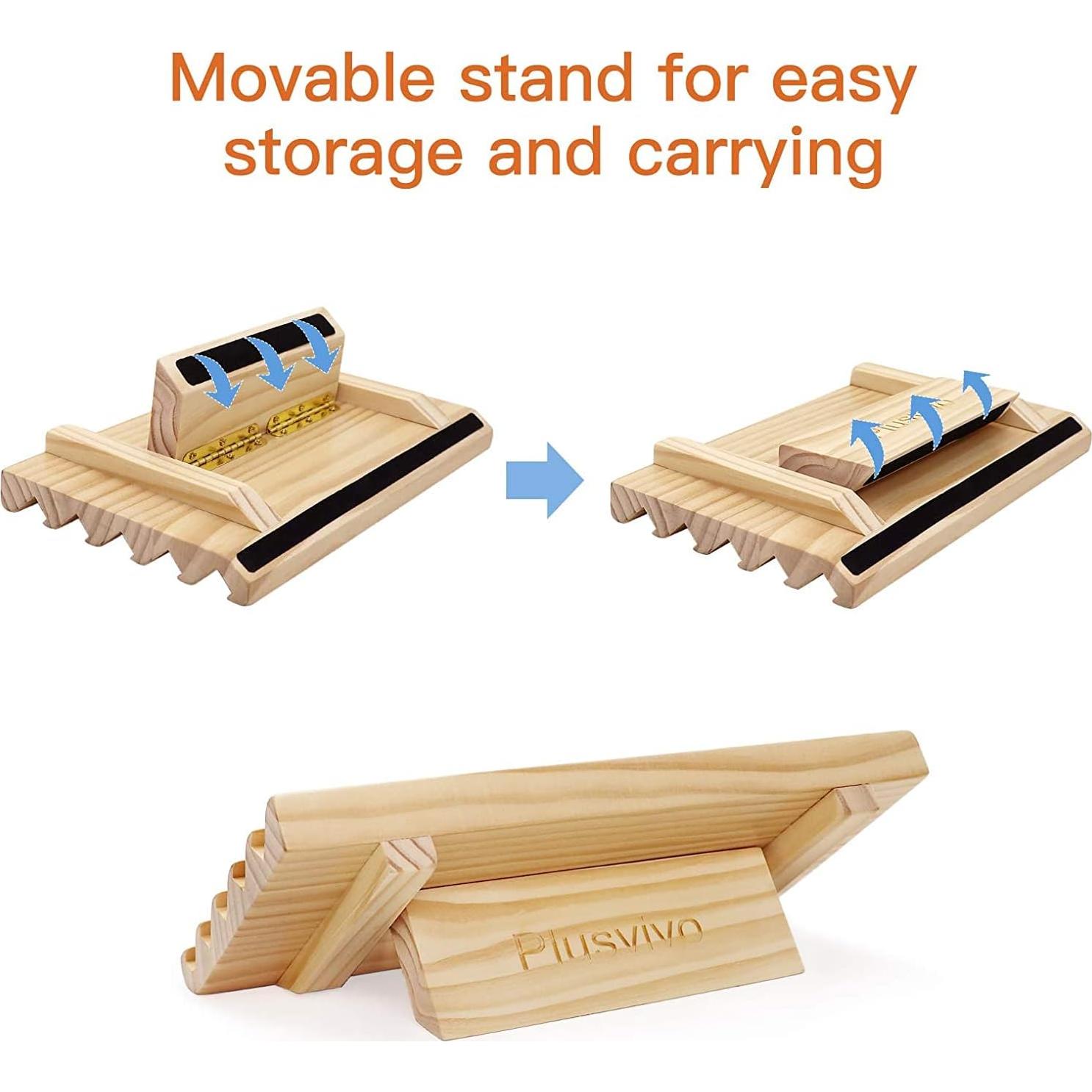 Soportes de Madera para Dominó Plusvivo - 4 Bandejas Ajustables