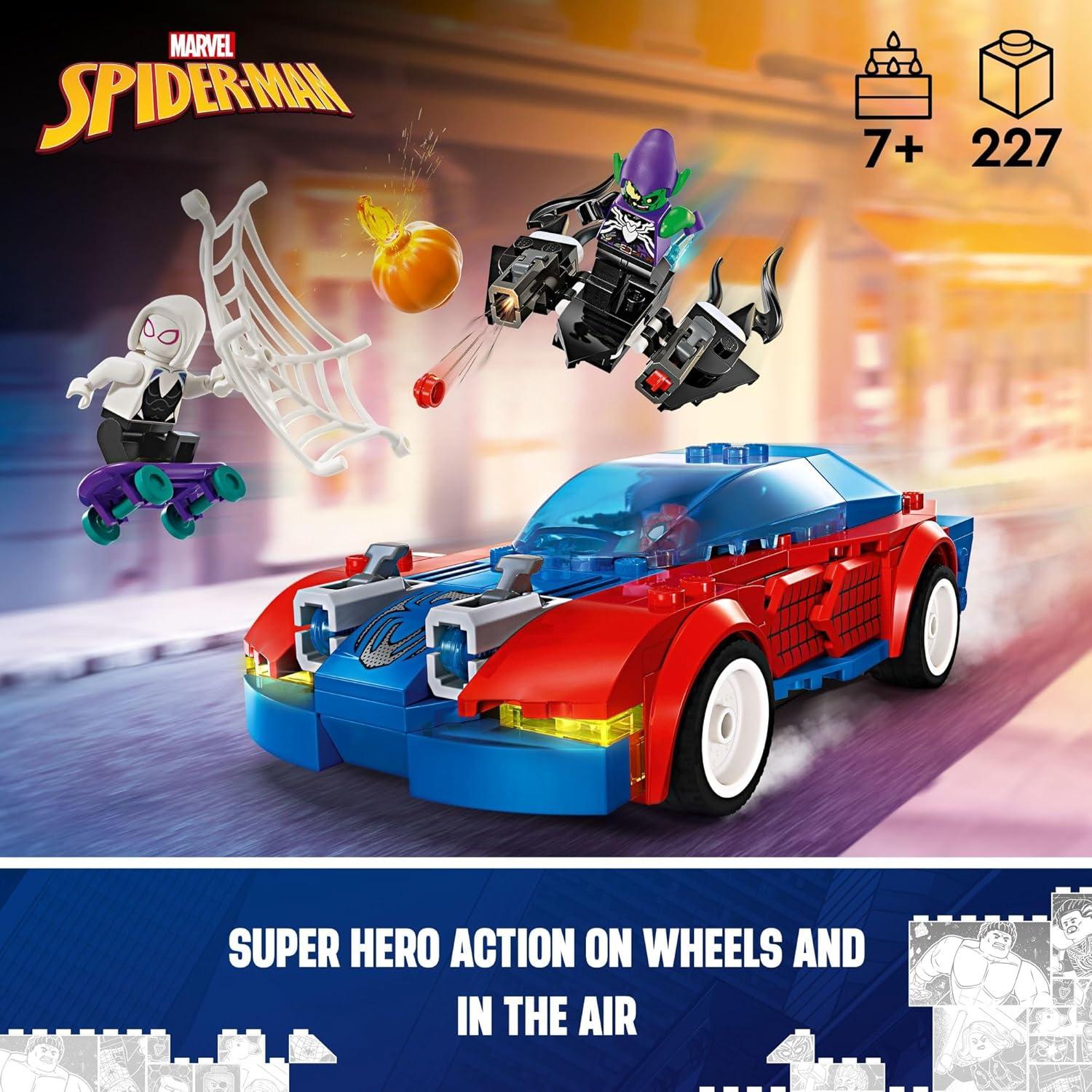 LEGO Marvel Coche de Carreras Spider-Man y Duende Verde 76279